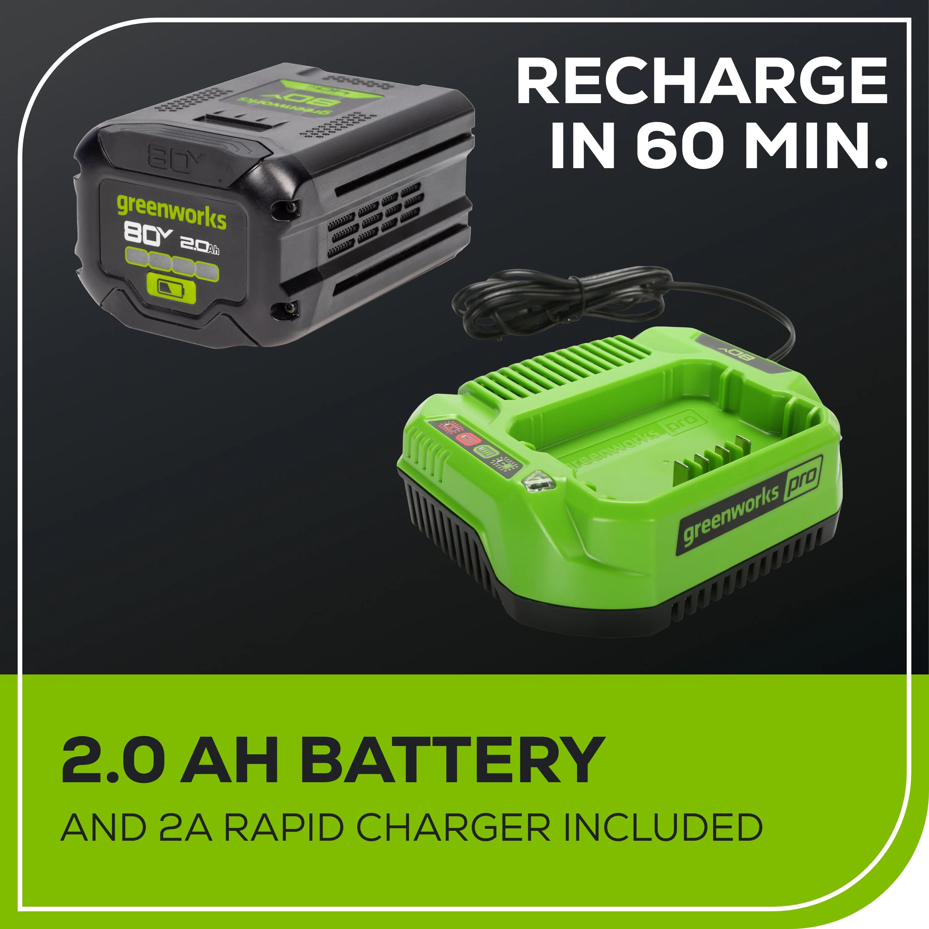 RENEWED 80V 17 Brushless String Trimmer Shoulder Strap, Precut  Line included w/ 2.0Ah Battery & Charger