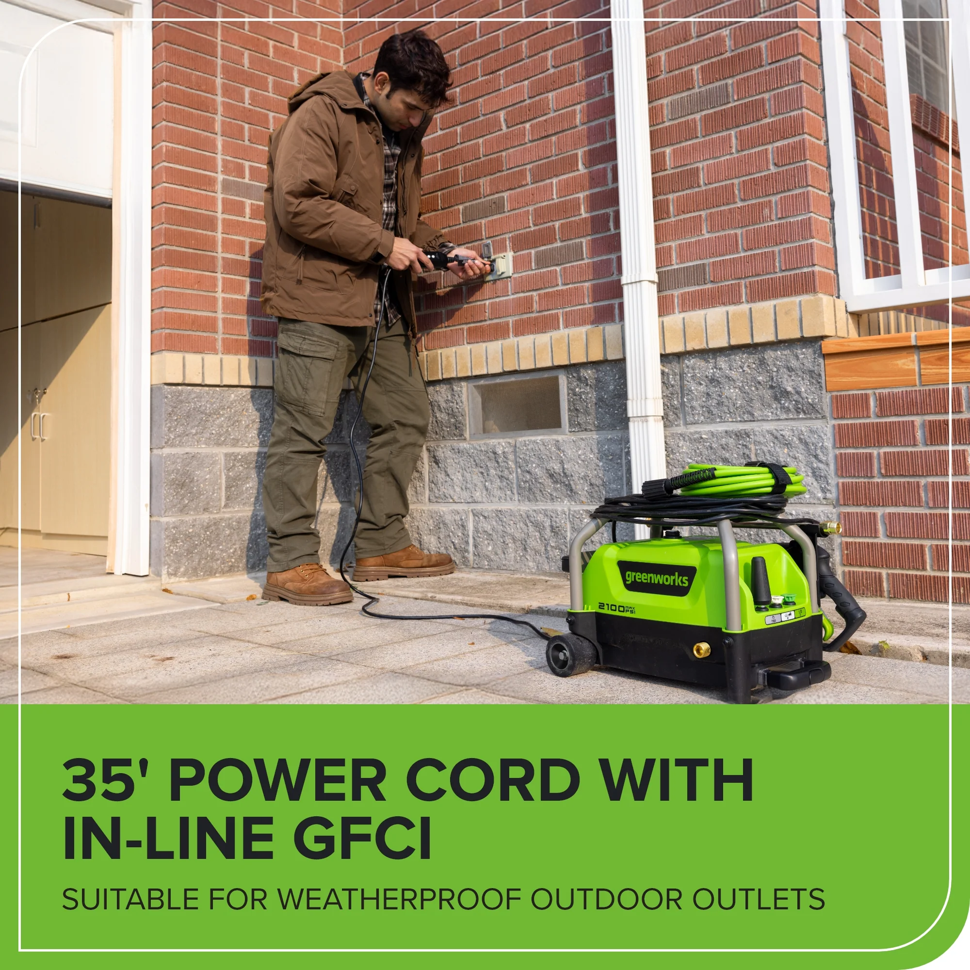 2100 PSI 1.2 GPM Portable Cold Water Electric Pressure Washer