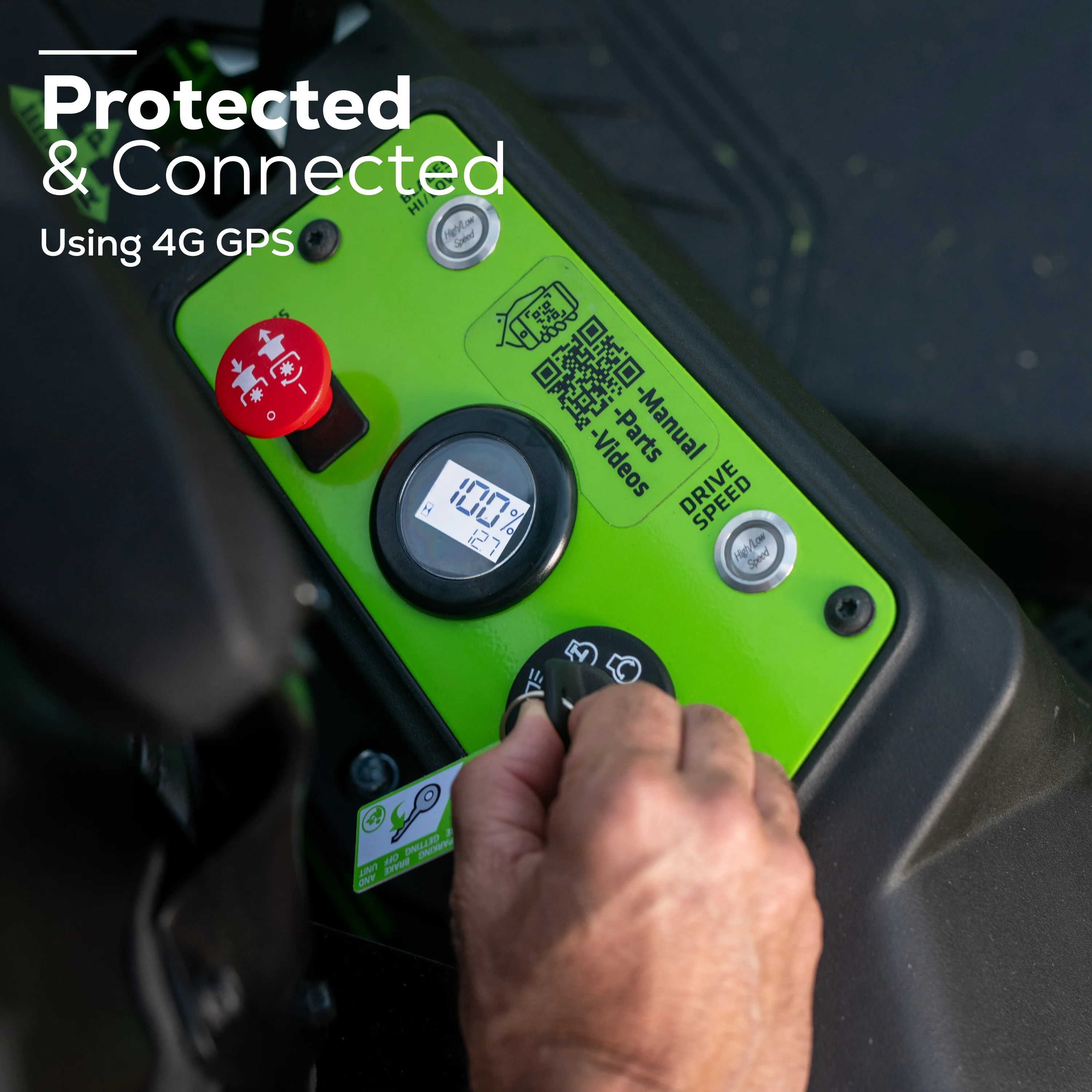 80V 42 Cordless Battery CrossoverT Riding Lawn Mower w/ Six (6) 5.0Ah Batteries and Three (3) Dual Port Turbo Chargers