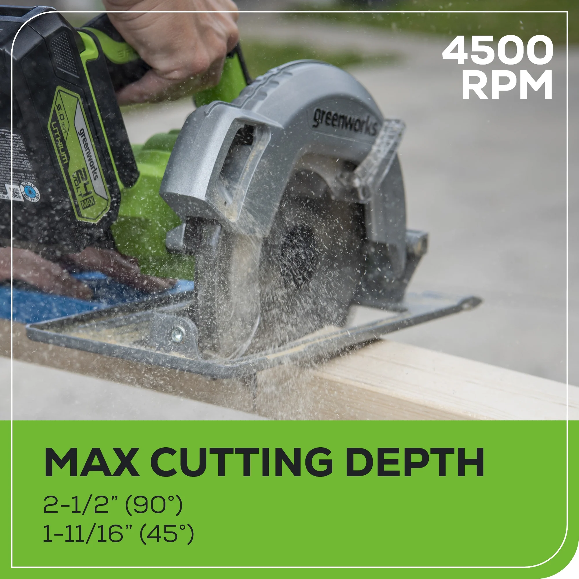 24V Circular Saw 7-1/4, Saw Blade & Dust Connector Kit w/ 4.0Ah Battery & Charger