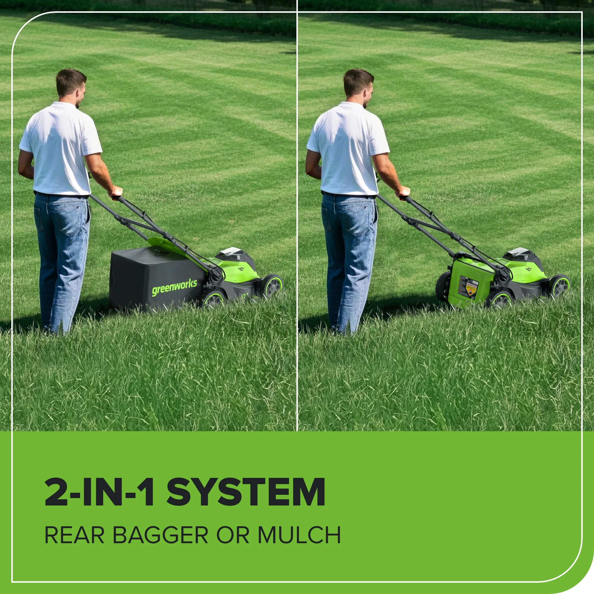 40V 17 Cordless Battery Brushless Push Lawn Mower w/ 4.0Ah Battery & Charger