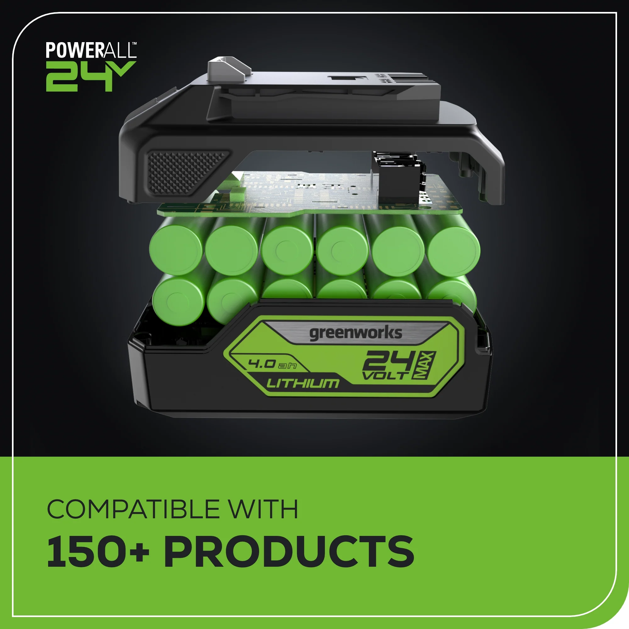 48V (2x24V) 14 Cordless Battery Chainsaw w/ Two (2) 4.0 Ah USB Batteries & Dual Port Charger