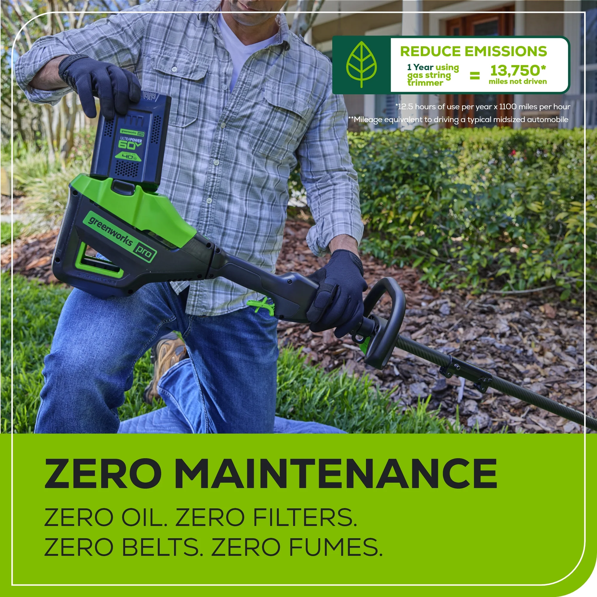 60V 17 Cordless Battery Brushless String Trimmer w/ Carbon Fiber Shaft w/ 4.0Ah Battery & Charger