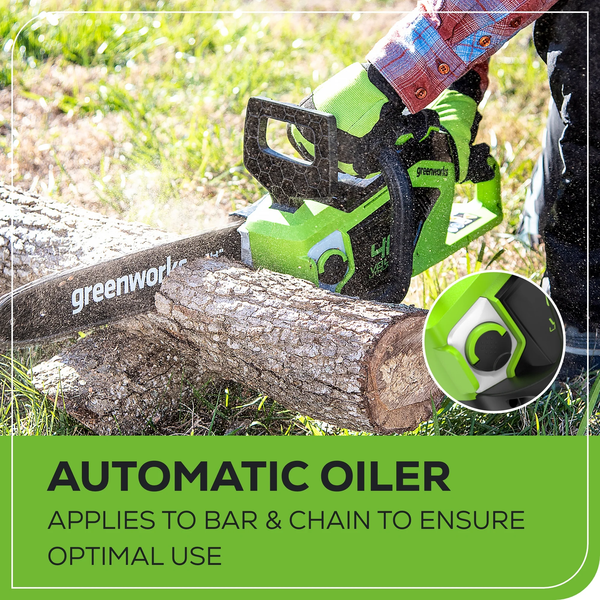 40V 14 Cordless Battery 1.5kW Brushless Chainsaw w/ 2.5Ah USB Battery & Charger