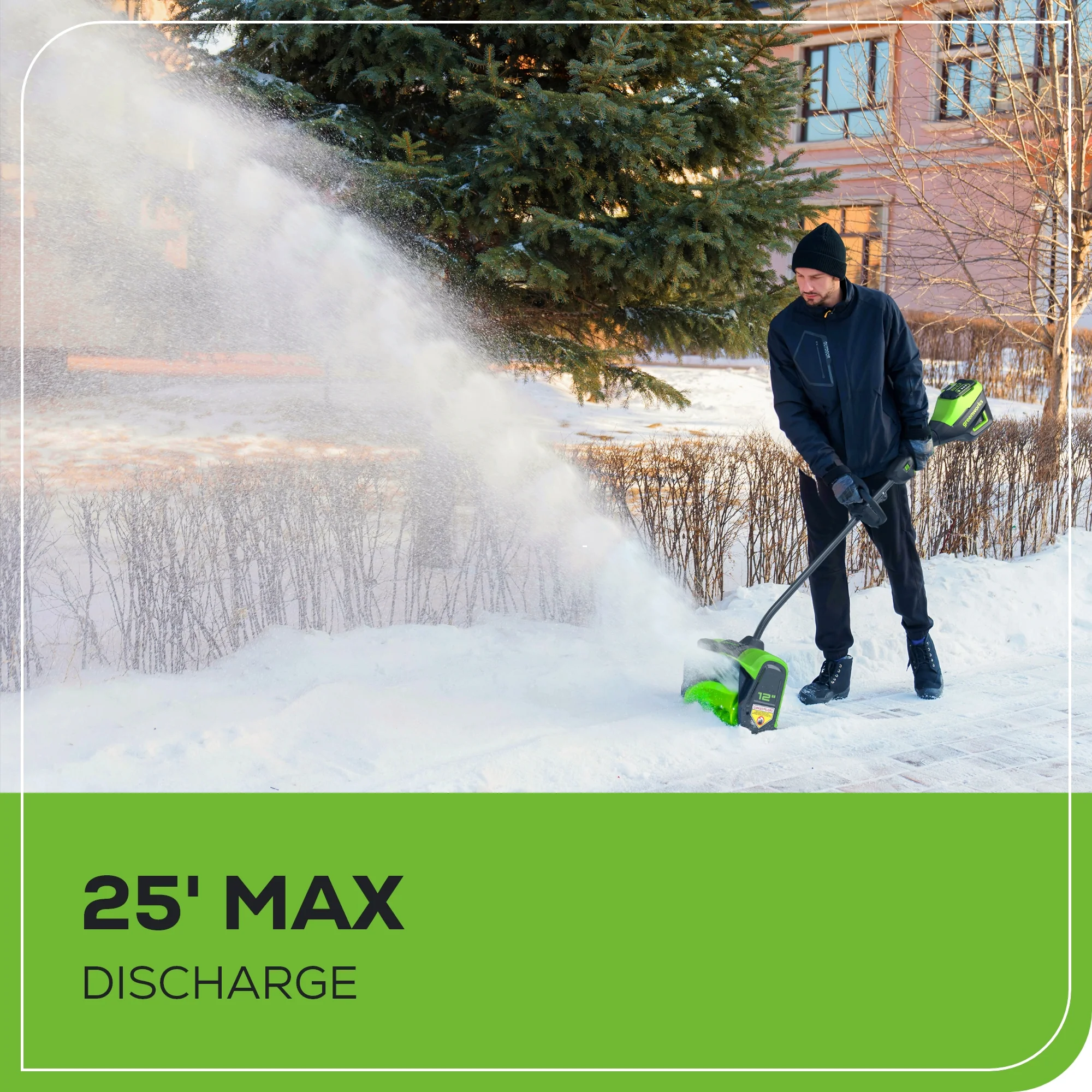 80V 12 Cordless Battery LED Snow Shovel w/ 2.0Ah Battery & Charger