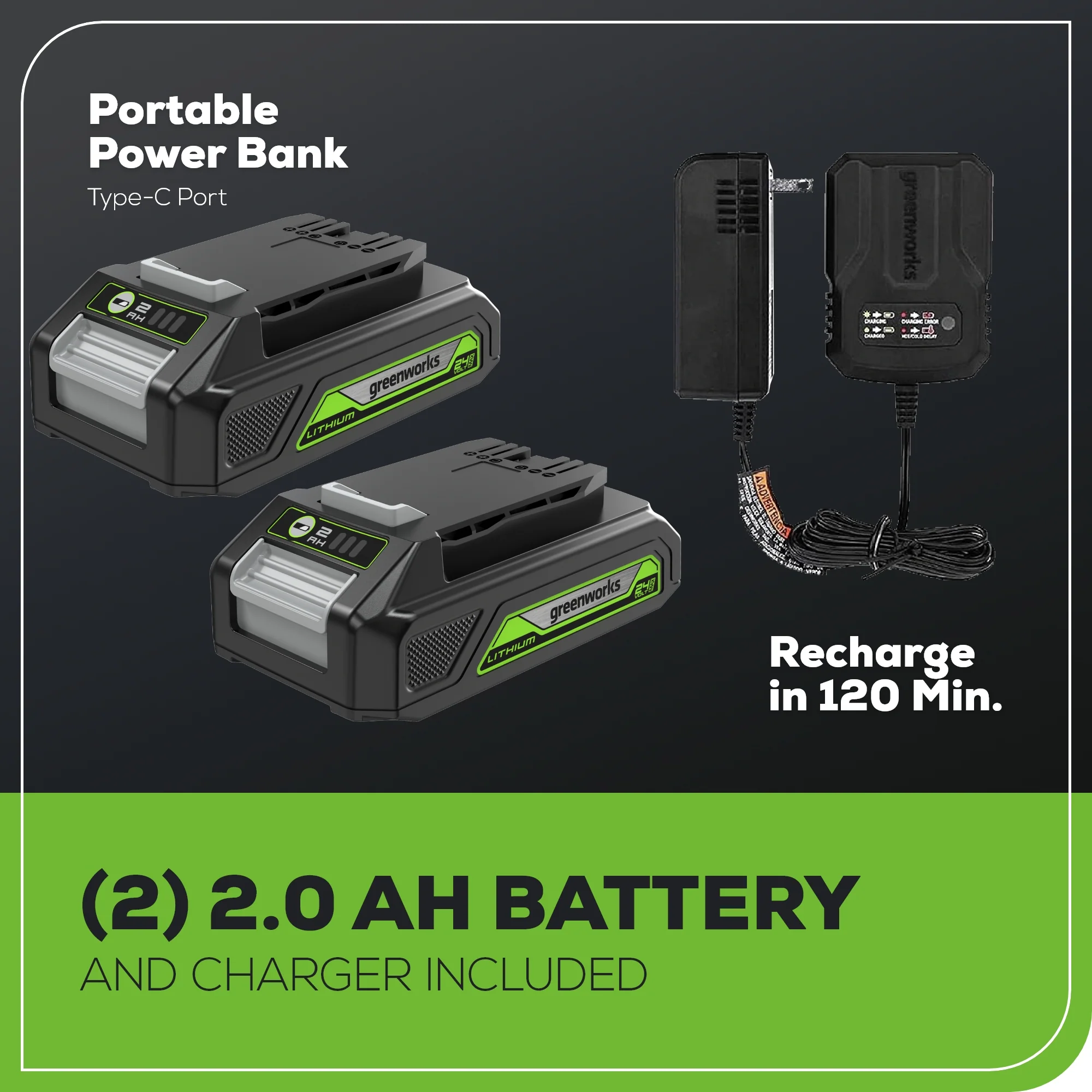 RENEWED 24V Brushless 1/2” Drill / Driver, 1/4” Hex Impact Driver, 8 pcs Bit Set & Bag Kit w/ (2) 2.0Ah Batteries & Charger