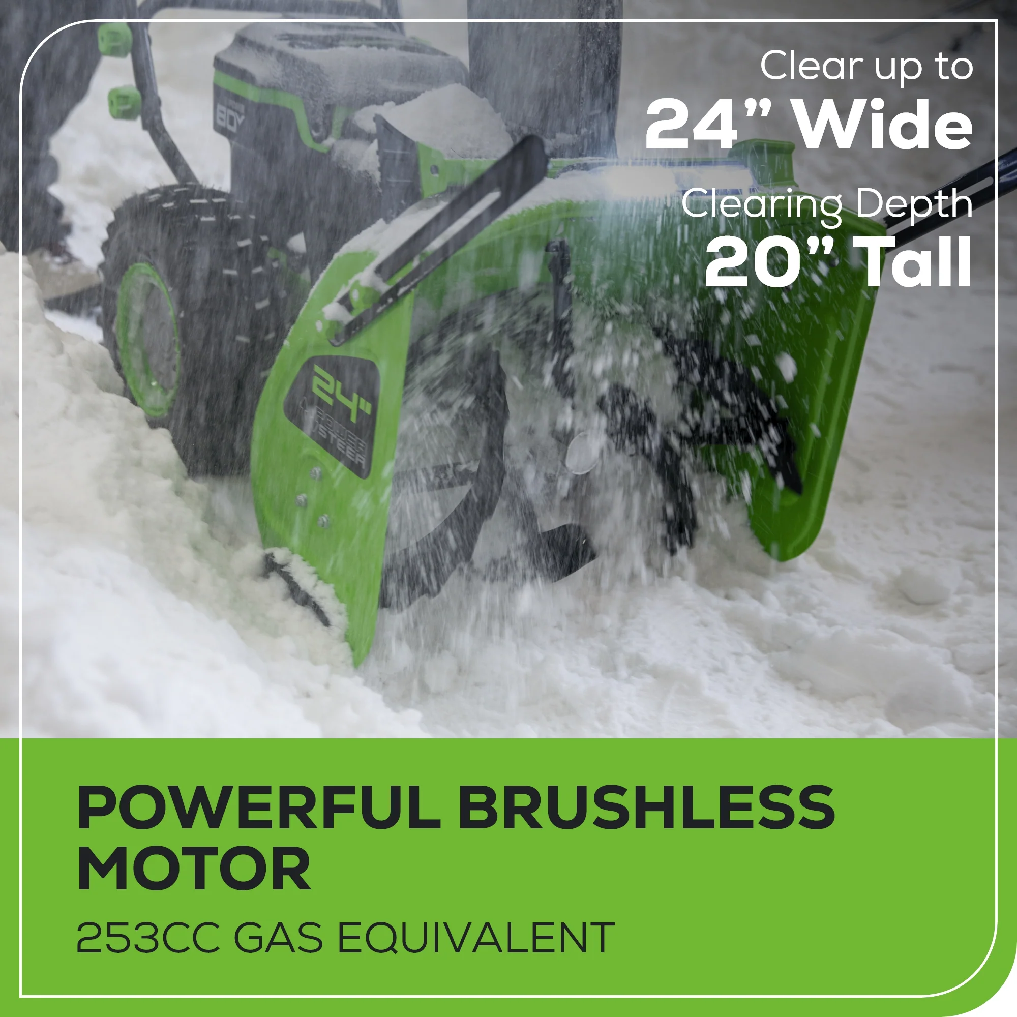 60V 24 Cordless Battery Two-Stage Snow Blower w/ Two (2) 8.0 Ah Batteries & Dual-Port Charger
