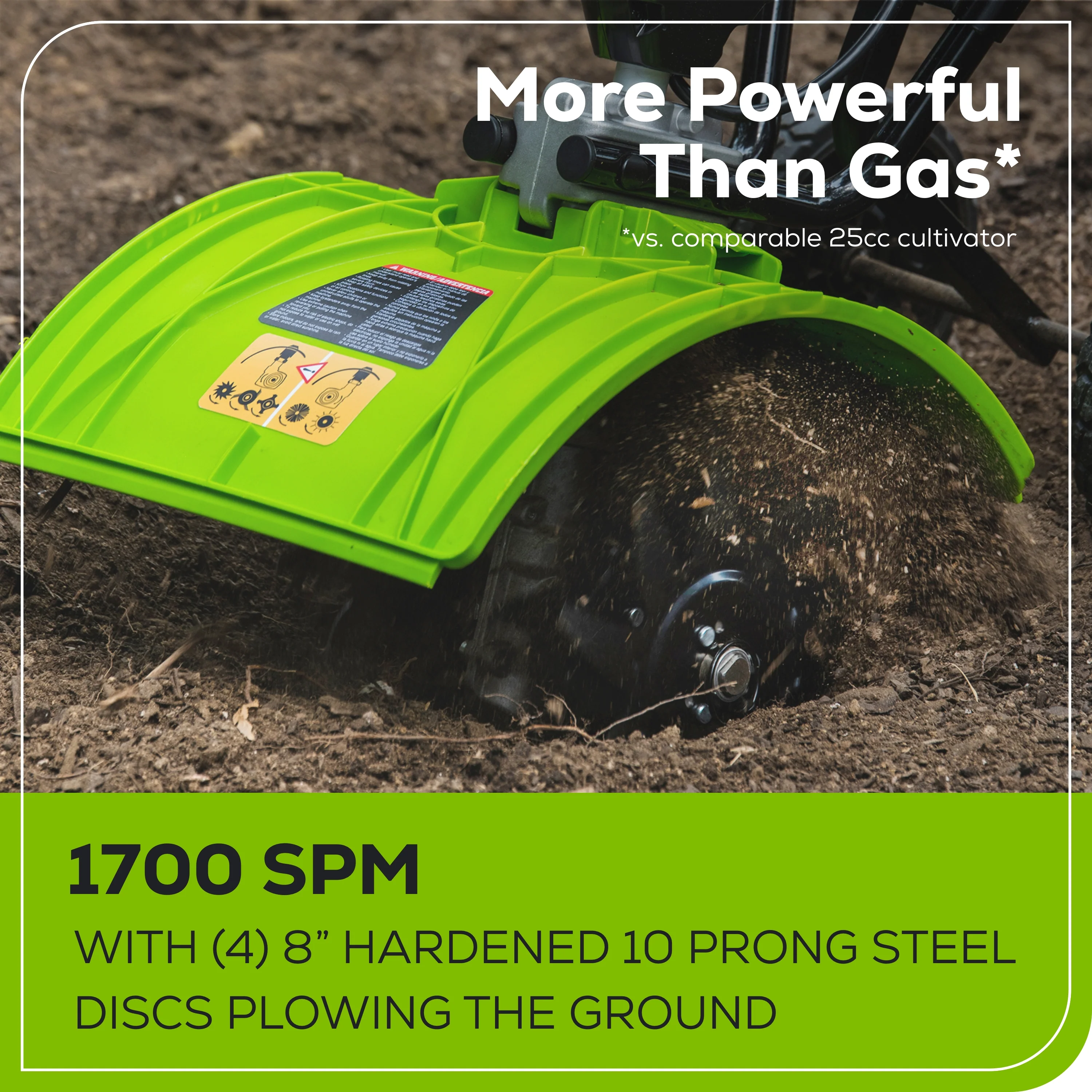 60V 8 Cordless Battery Cultivator / Tiller w/ 4.0Ah Battery & Charger