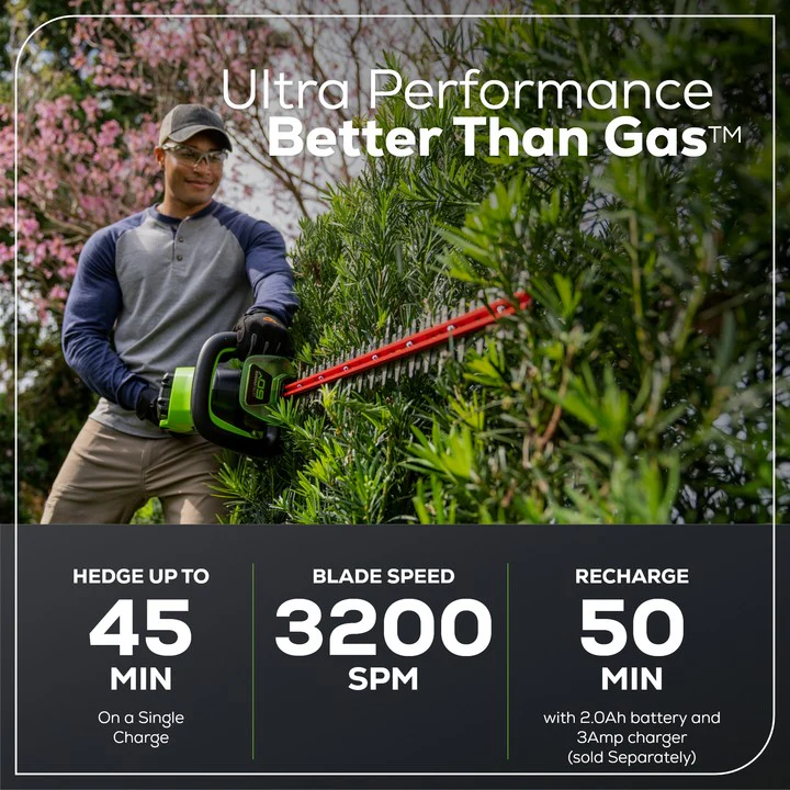 60V 26 Cordless Battery Hedge Trimmer 3200 SPM (Tool Only)