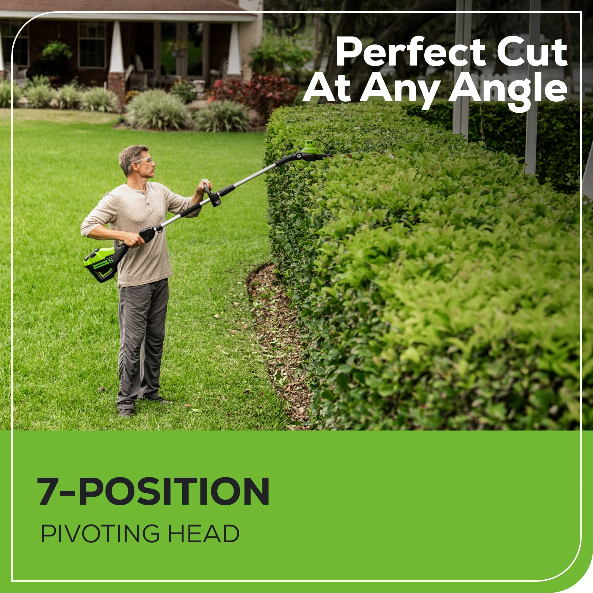 60V 10 Cordless Battery Pole Saw & 20 Pole Hedge Trimmer Combo Kit w/ 2.0 Ah Battery & Charger