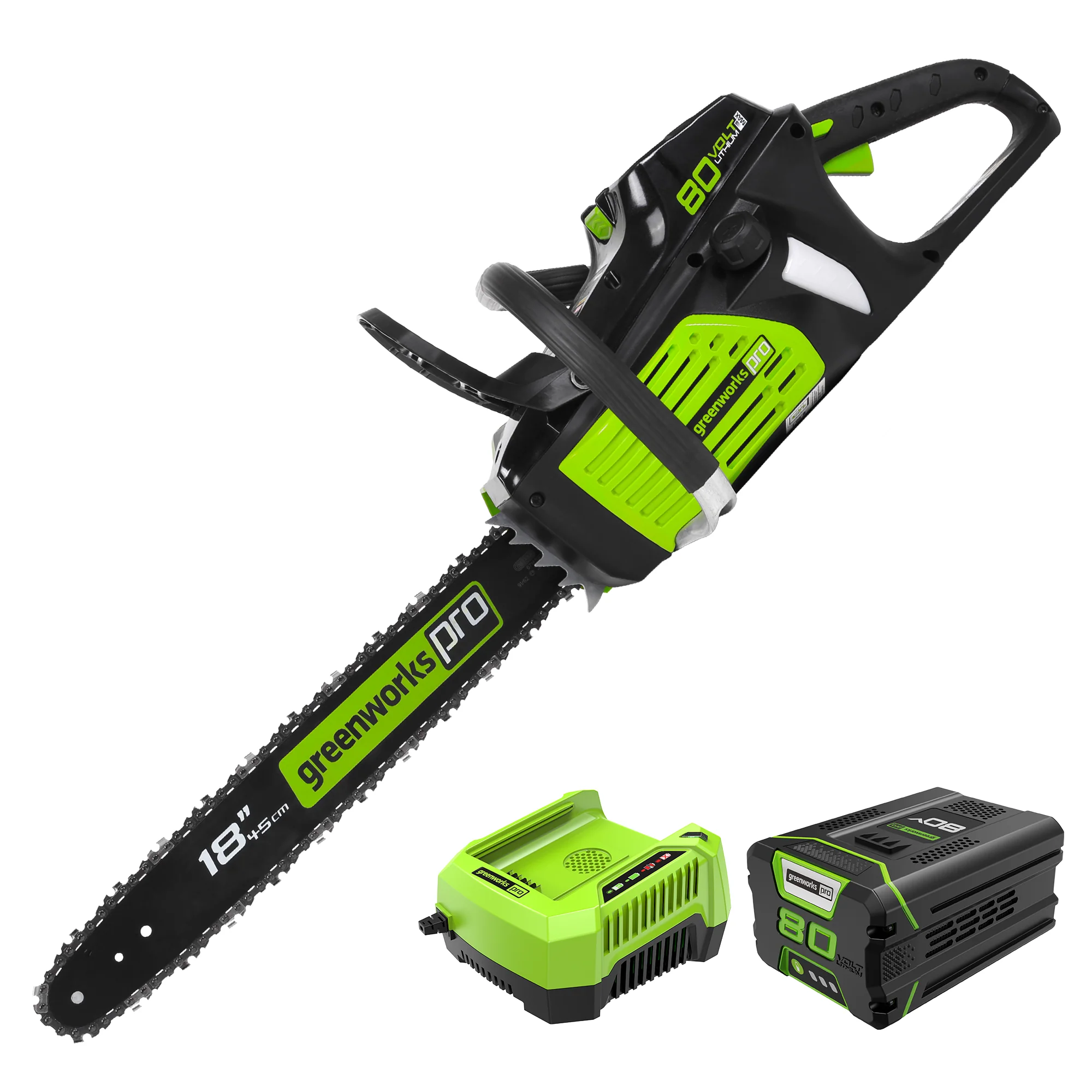 80V 18 Cordless Battery Chainsaw w/ 2.0Ah Battery & Charger