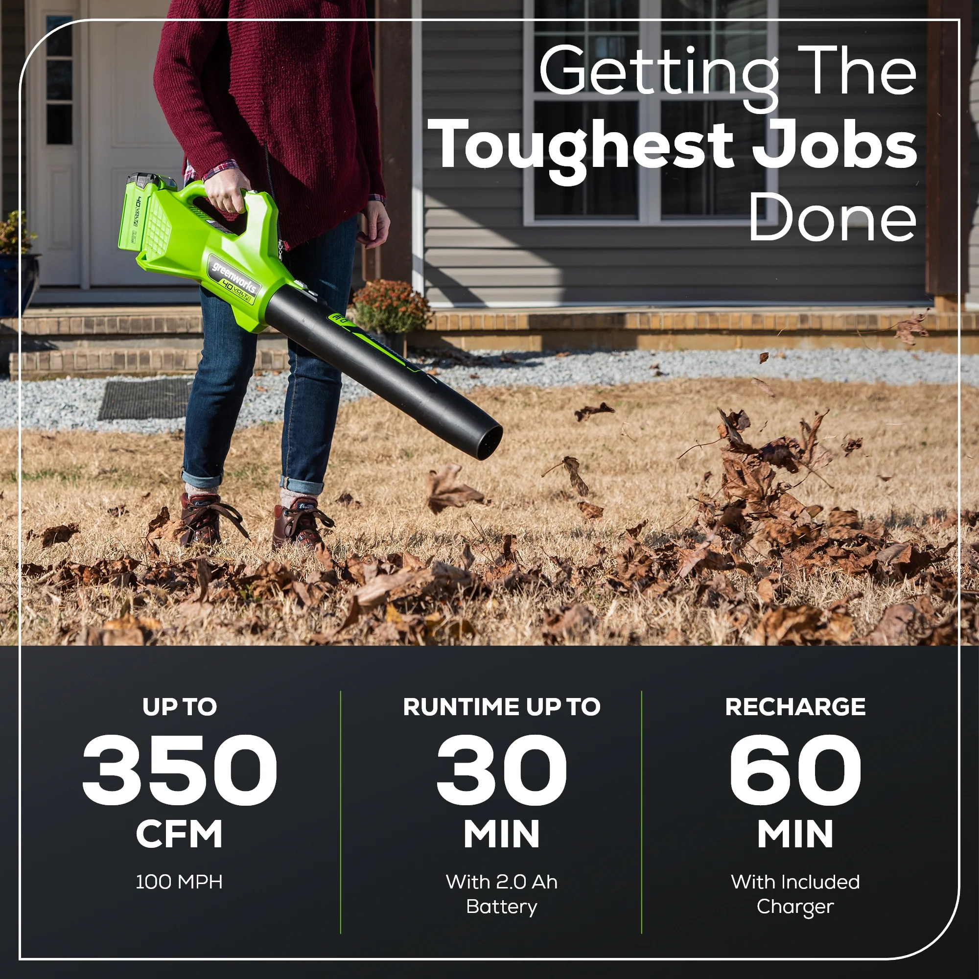 40V 13 Gen 2 String Trimmer & 350 CFM Cordless Battery Leaf Blower Combo Kit w/ (3).065 Spools,(1)2.0 Ah Battery & Charger