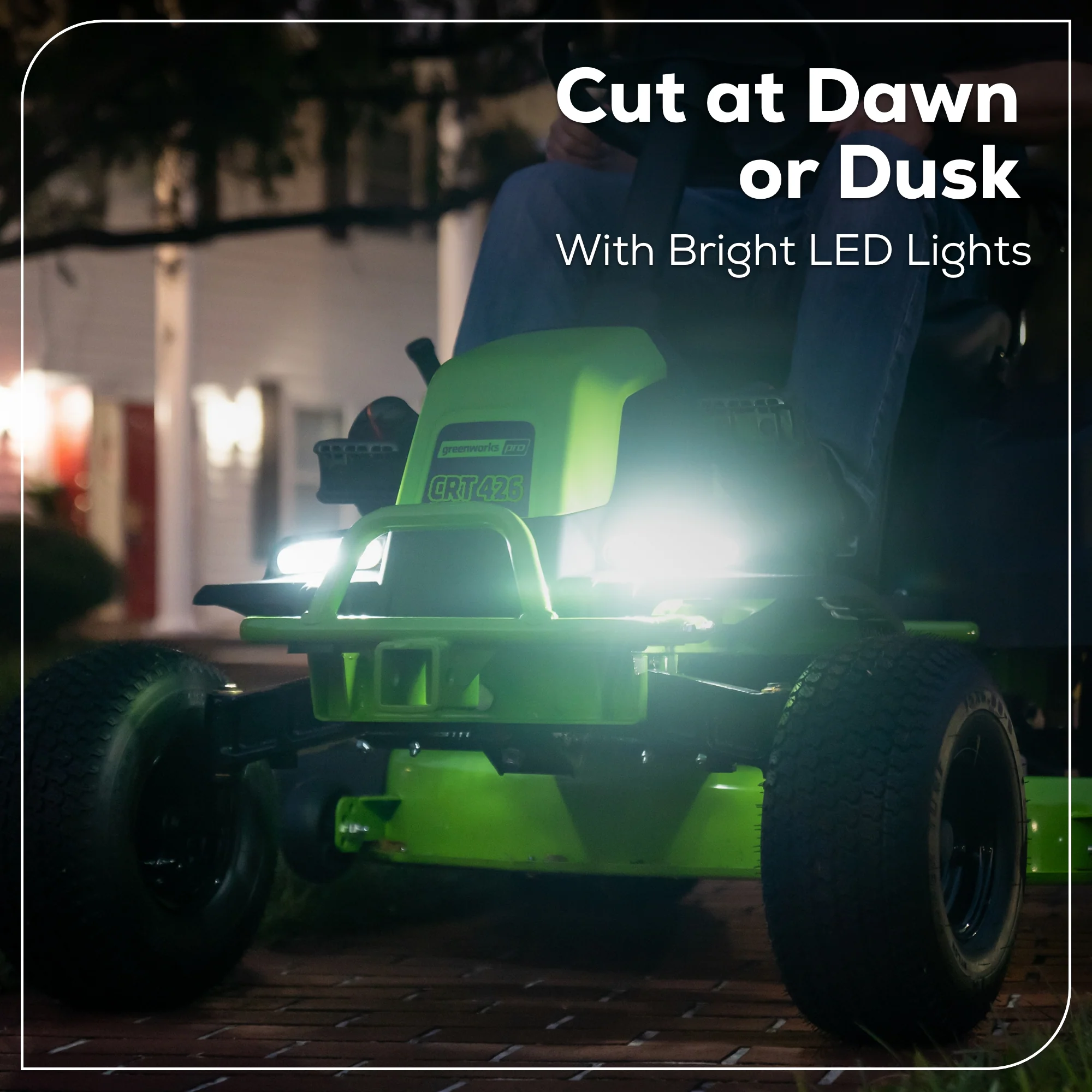 60V 42 Cordless Battery CrossoverT Riding Lawn Mower w/ Six (6) 8.0Ah Batteries and Three (3) Dual Port Turbo Chargers