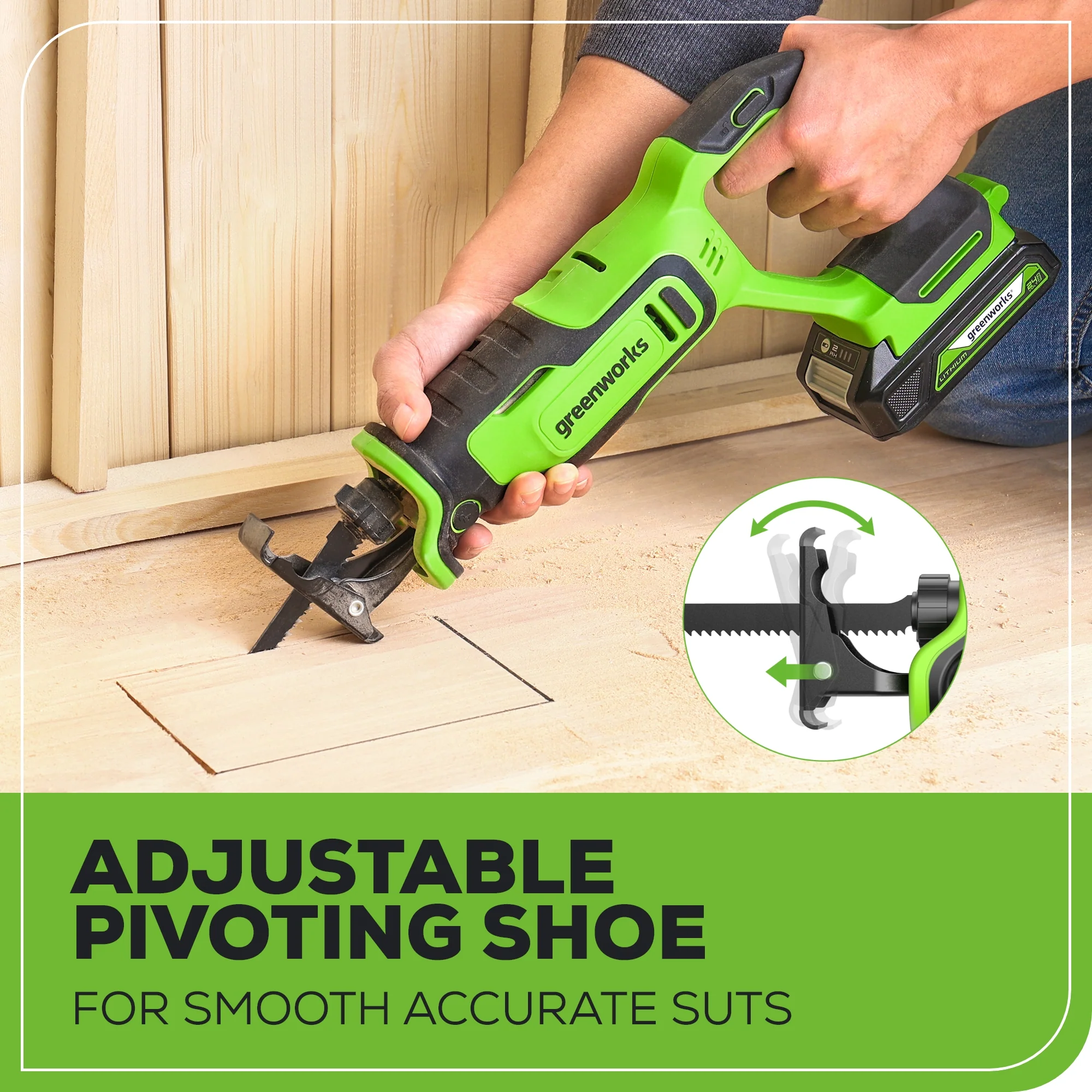 24V 6 Reciprocating Saw w/ 2.0Ah Battery & Charger