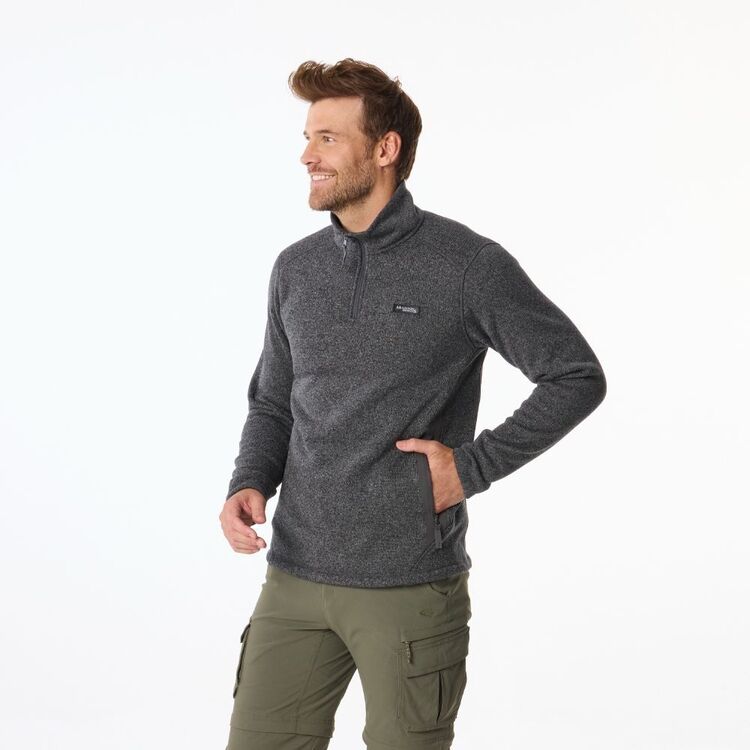 Mountain Designs Men's Ambler Quarter Zip Fleece Pullover Charcoal Marle