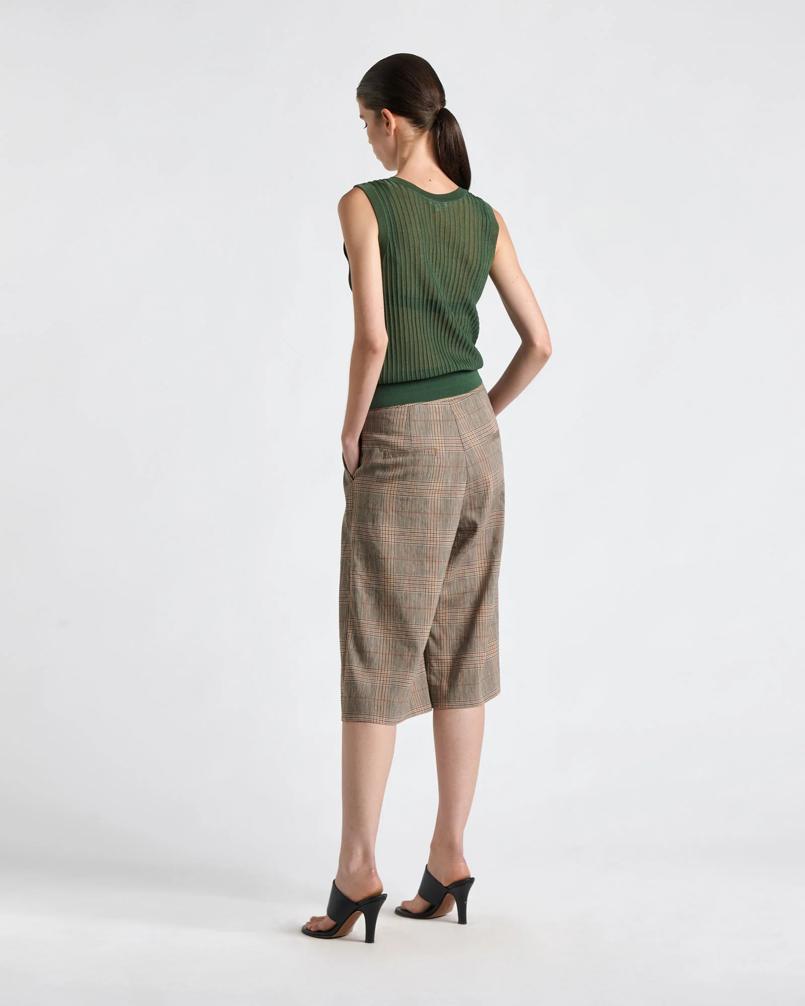 Sheer Rib V-Neck Vest