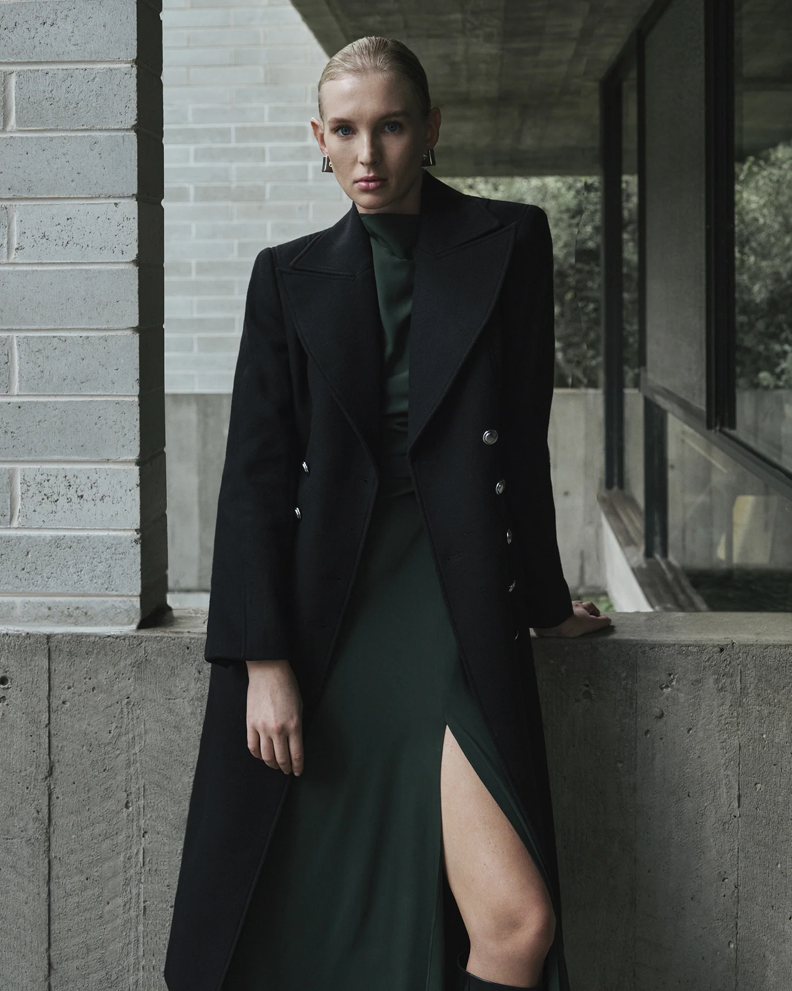 Italian Wool Military Hourglass Coat