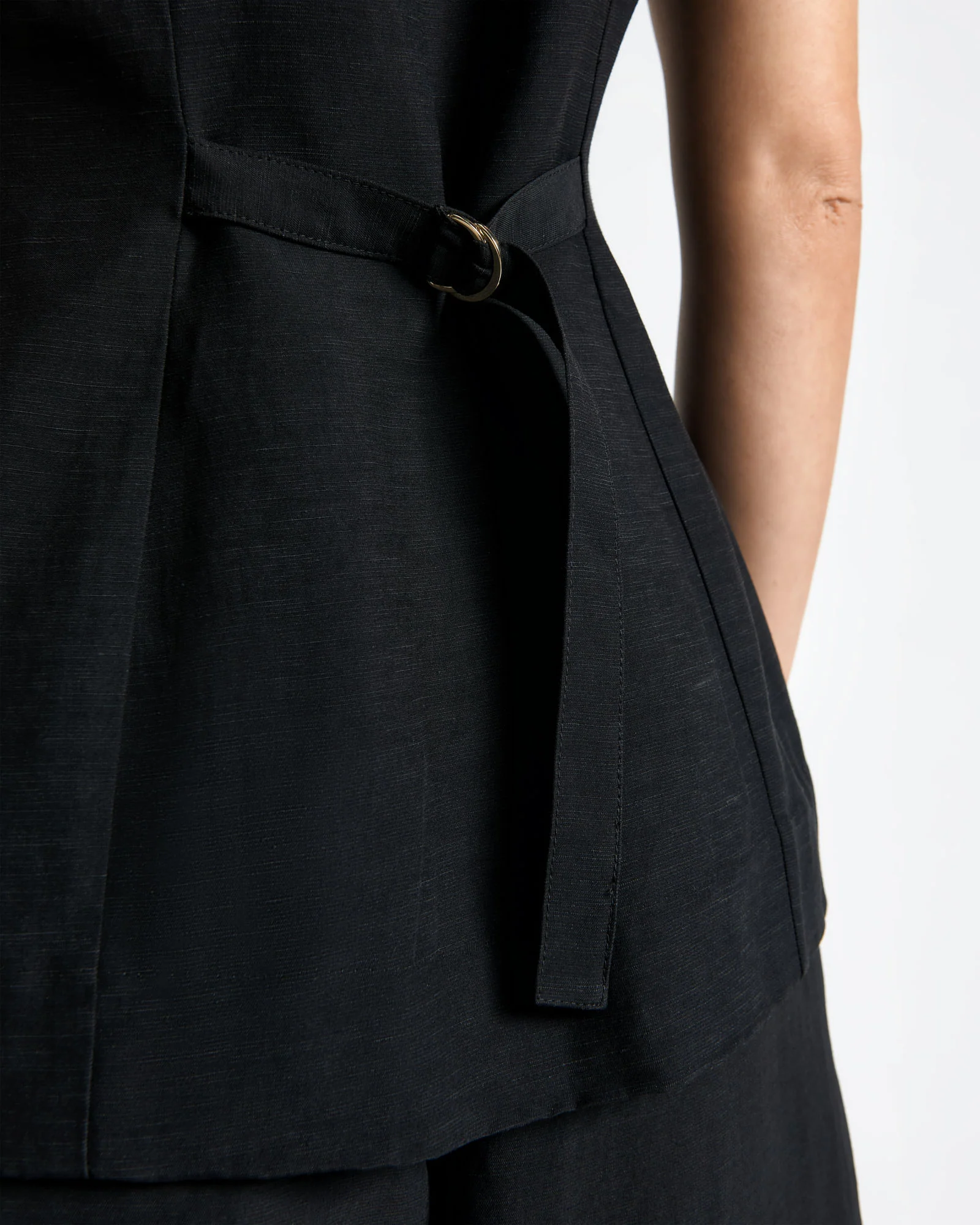 Viscose Blend Zip Front Top