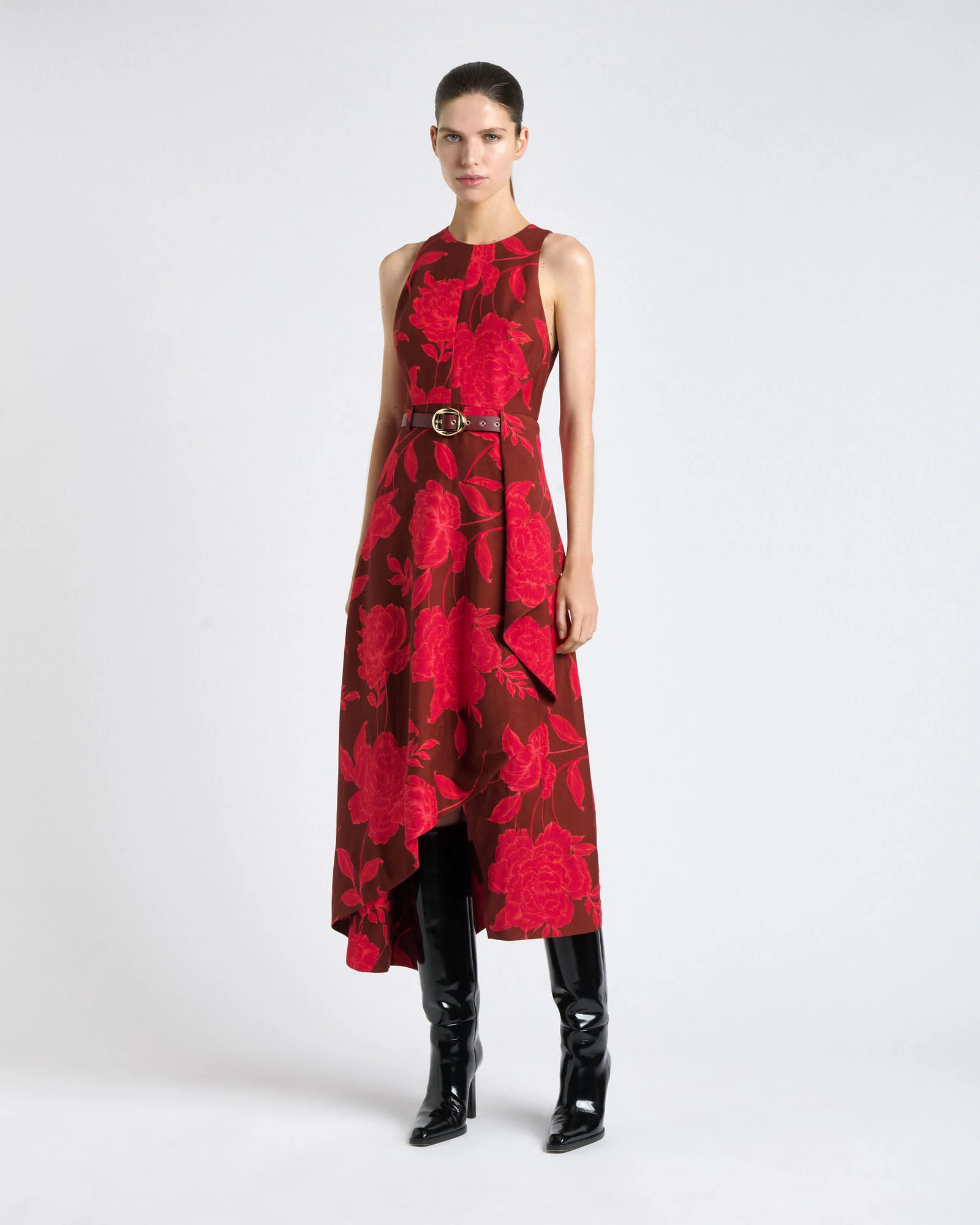 Amour Floral Waterfall Midi Dress