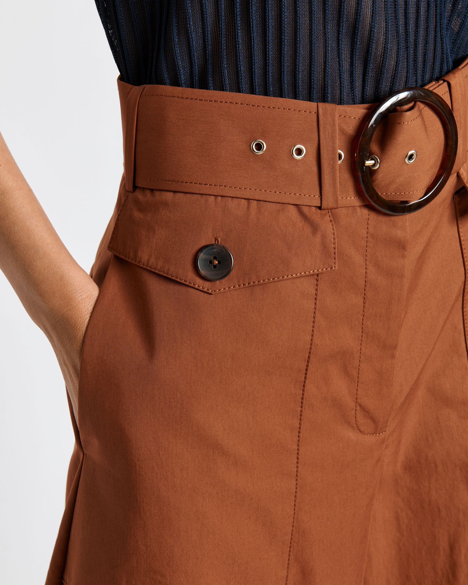 Caramel Cotton Twill Culottes