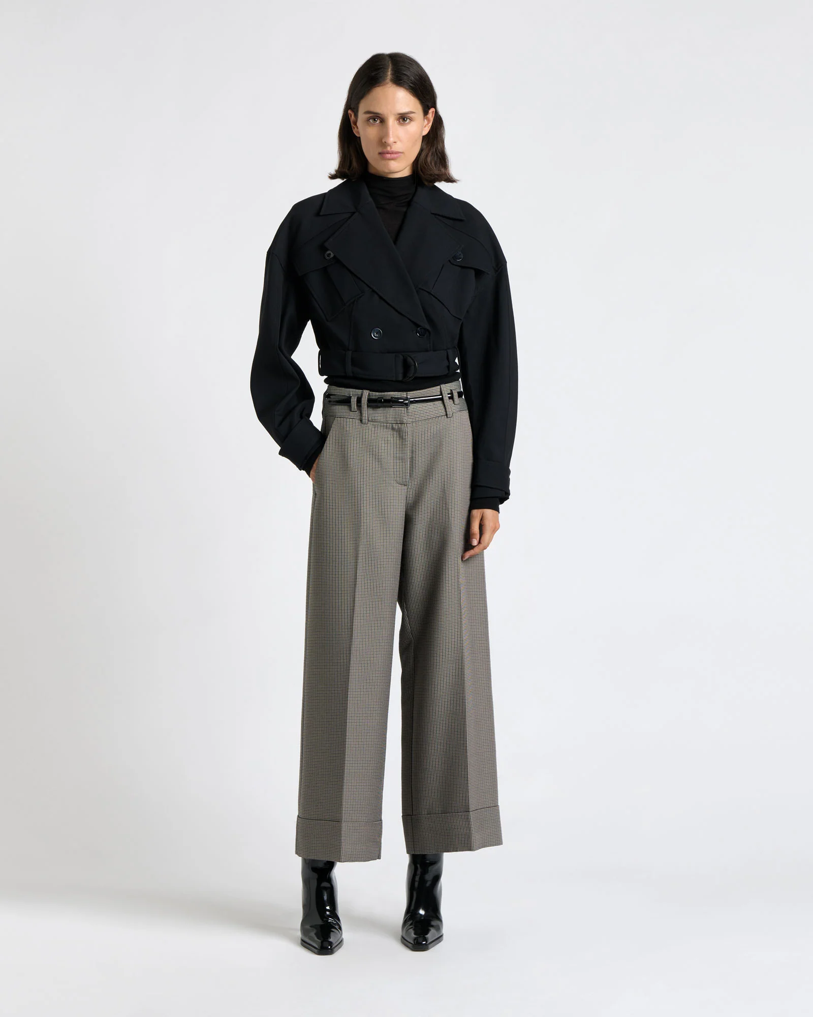 Viscose Twill Cropped Trench