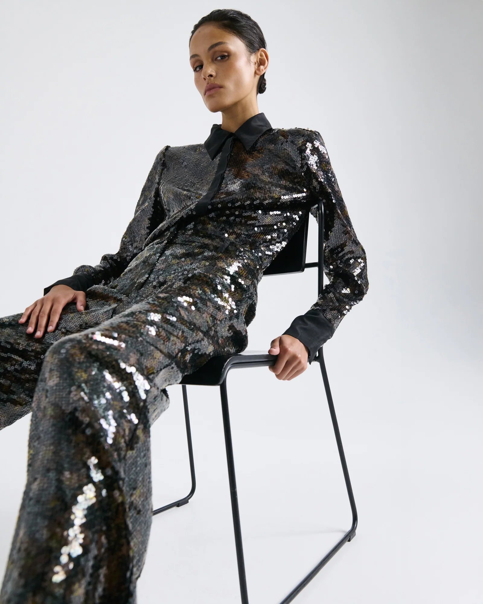 Floral Printed Sequin Pant