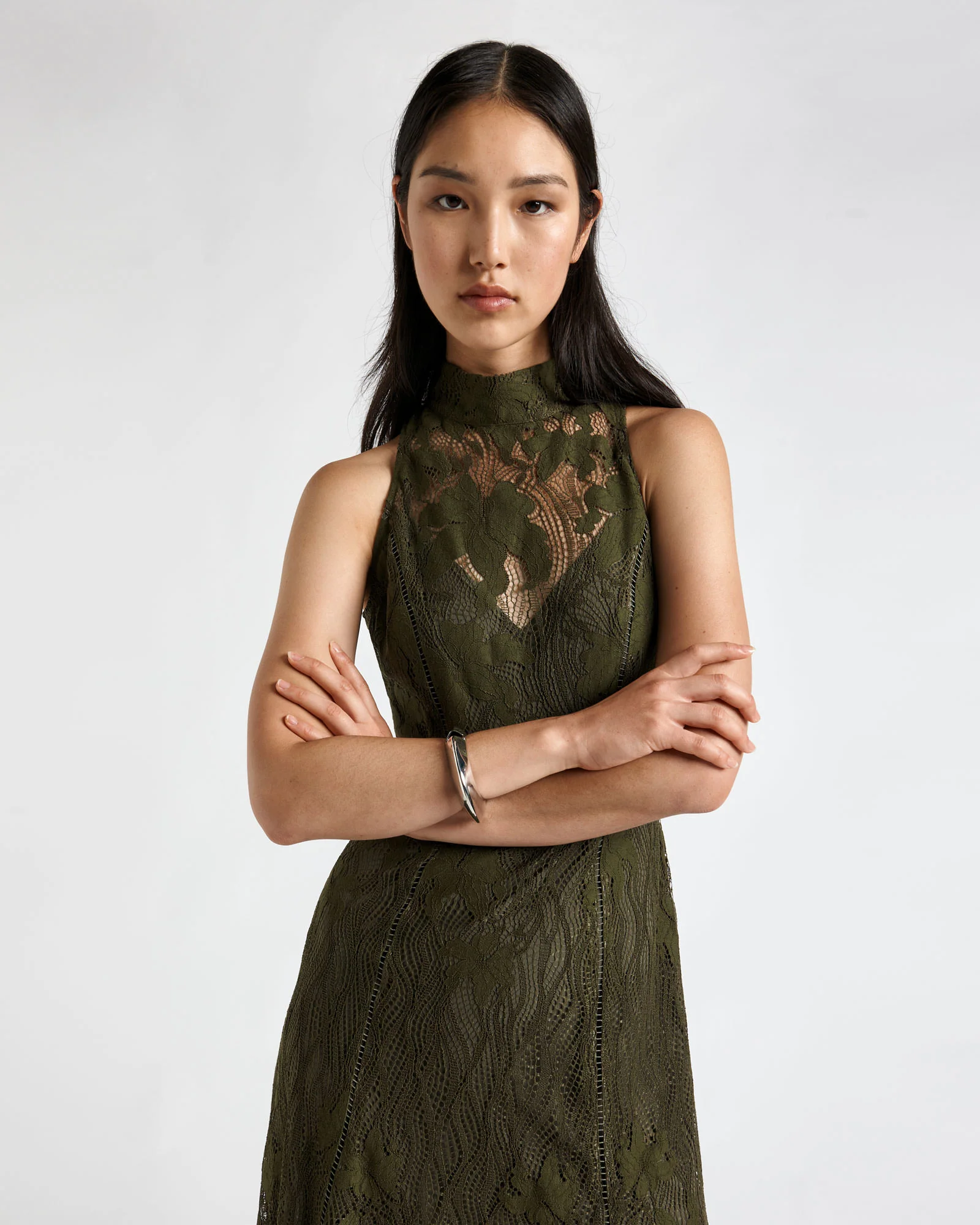 Chantilly Lace Halter Midi Dress