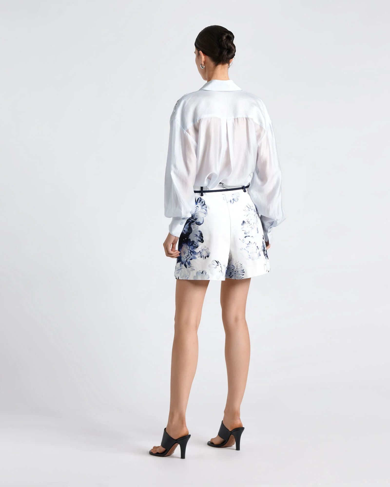Graphic Blooms Cotton Belted Short