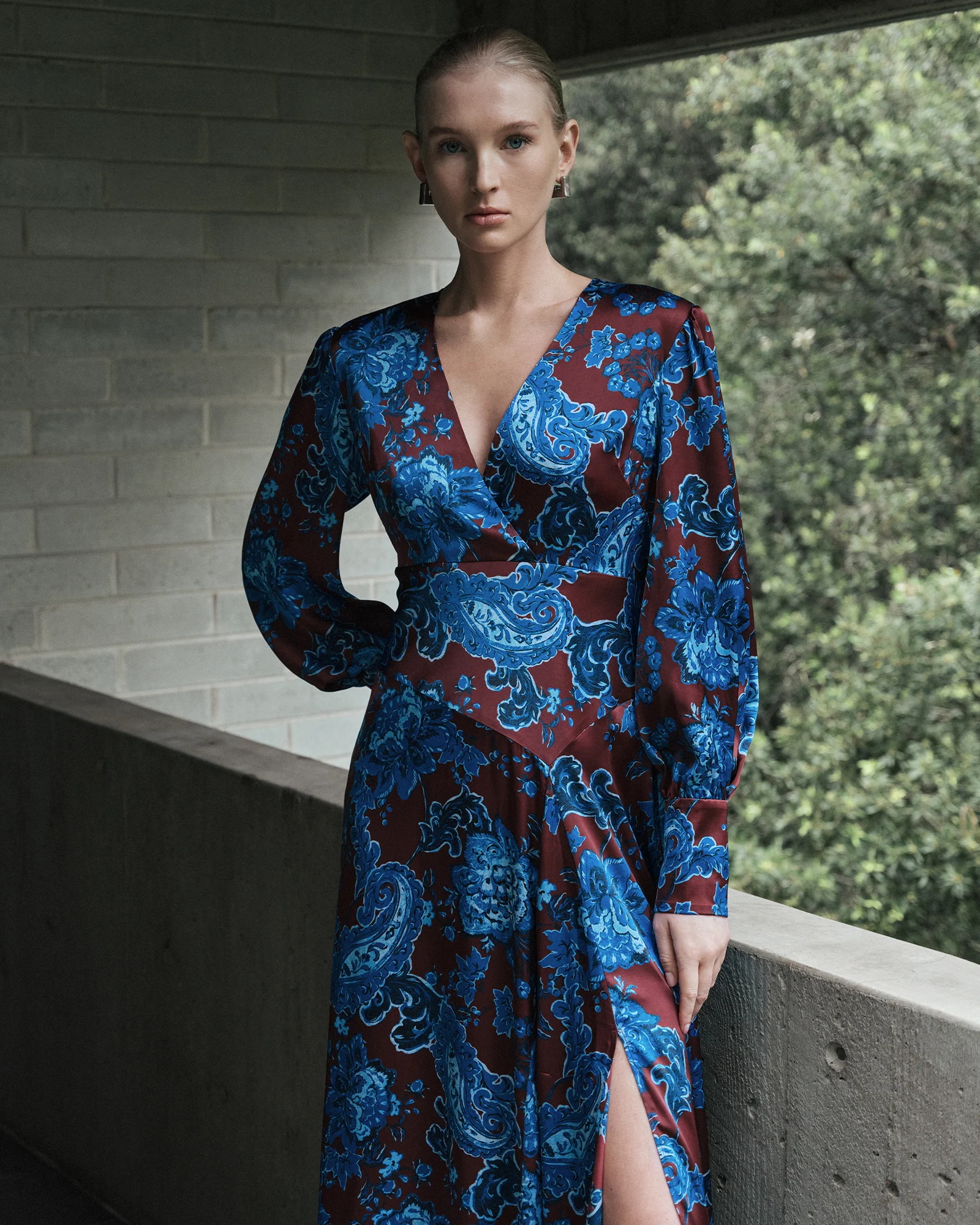 Palatial Paisley Long Sleeve Midi Dress