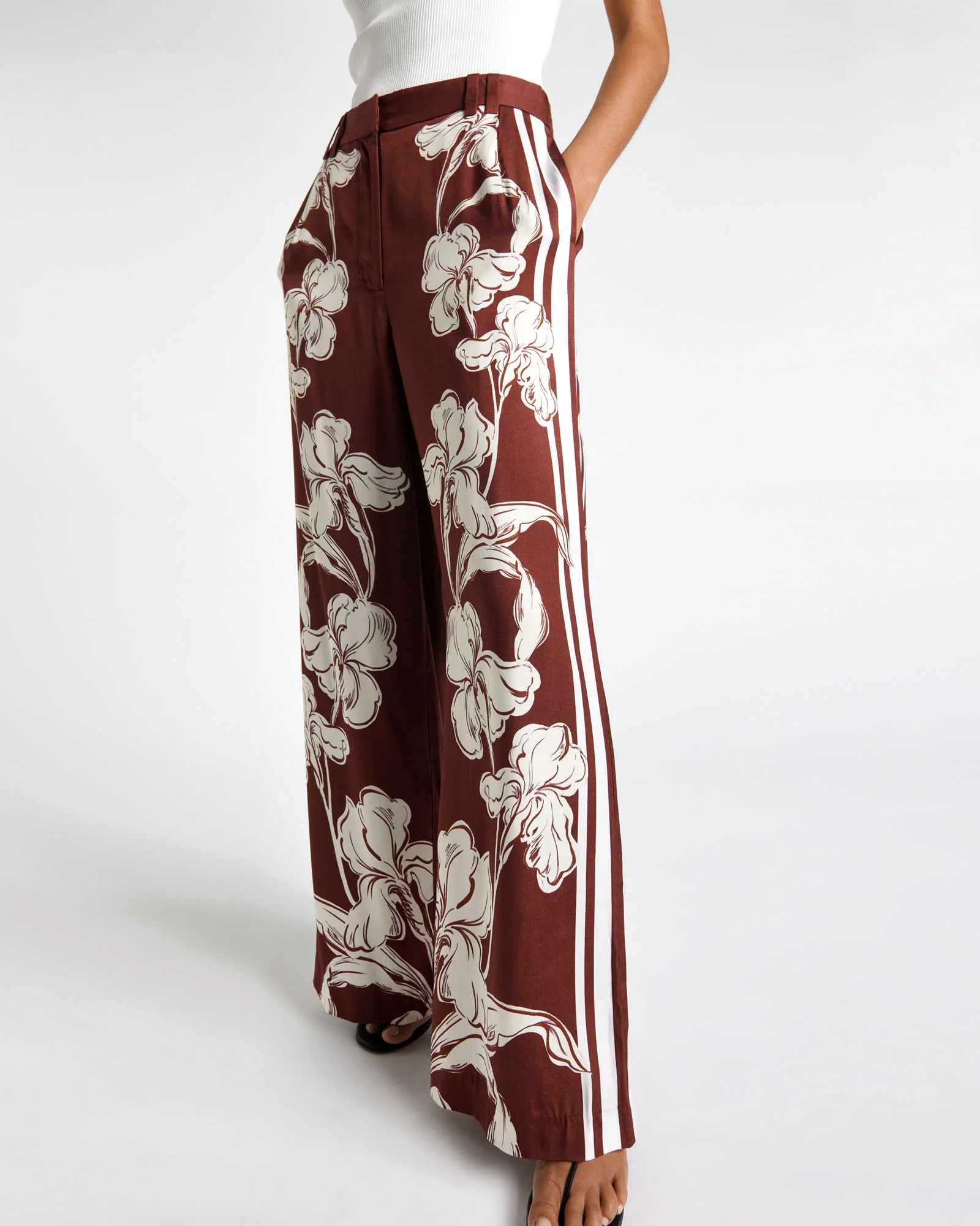Burgundy Iris Wide Leg Pant