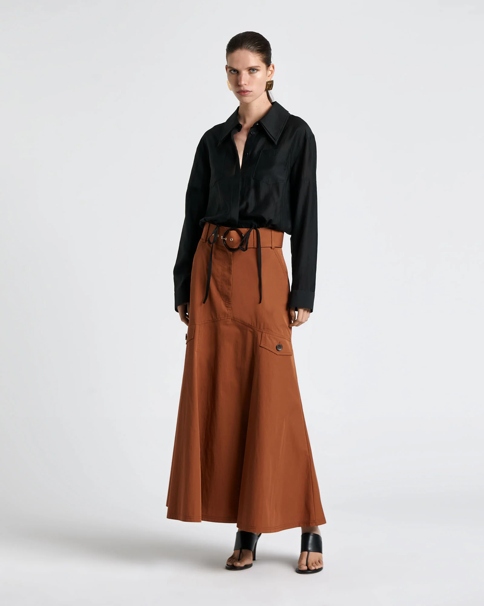 Double Collar Cropped Shirt