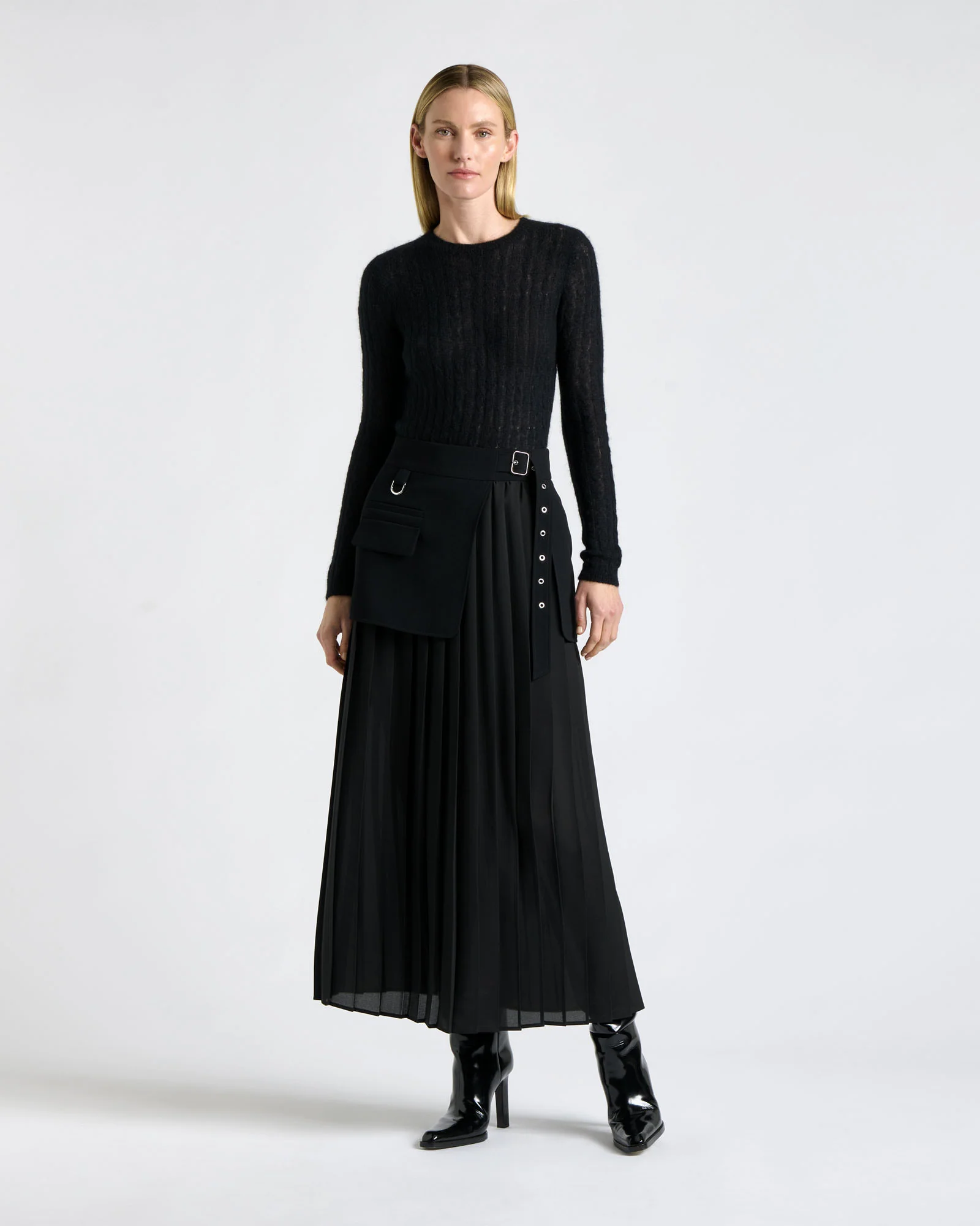 Fine Alpaca Cable Knit Sweater