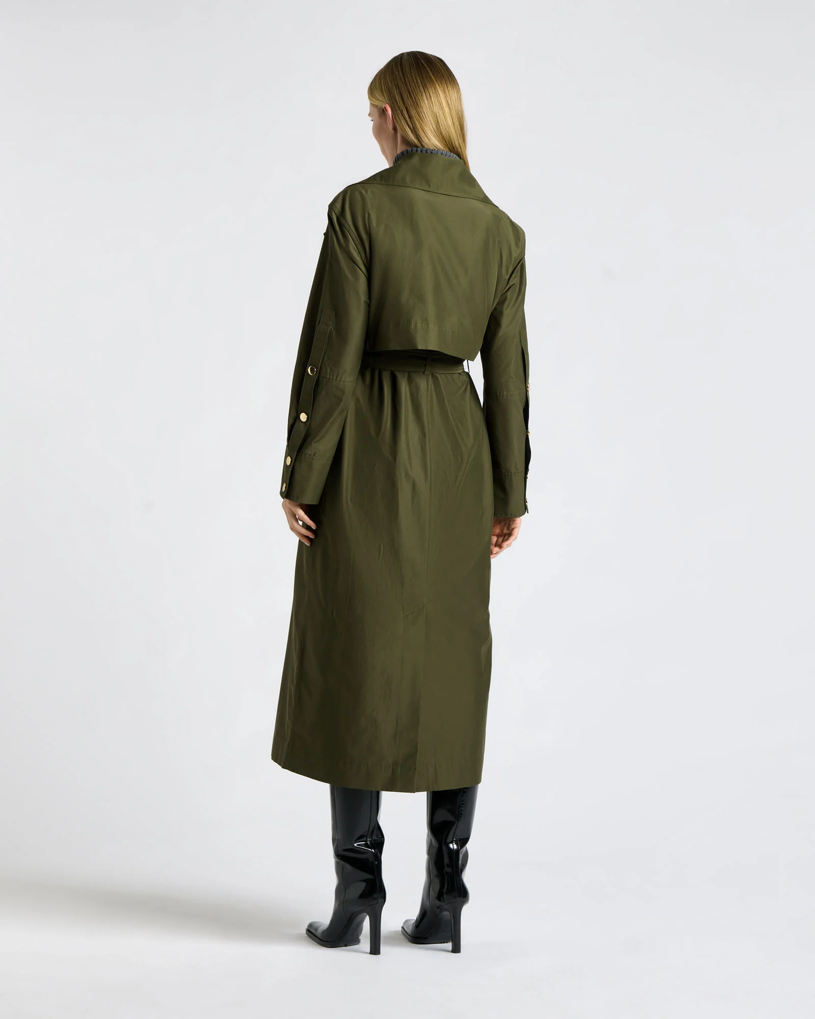 Khaki Cotton Nylon Trench