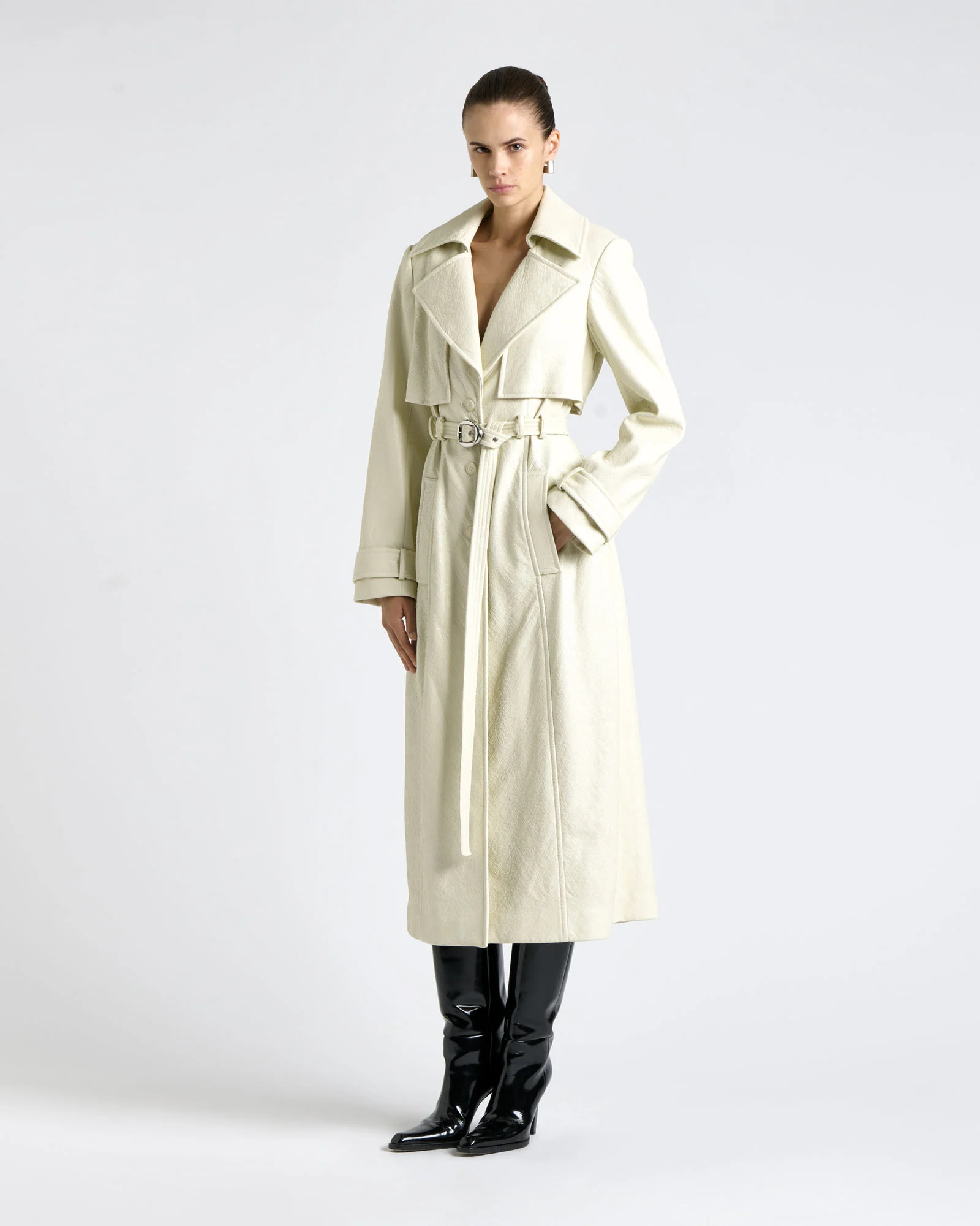 Snake Embossed Trench Coat