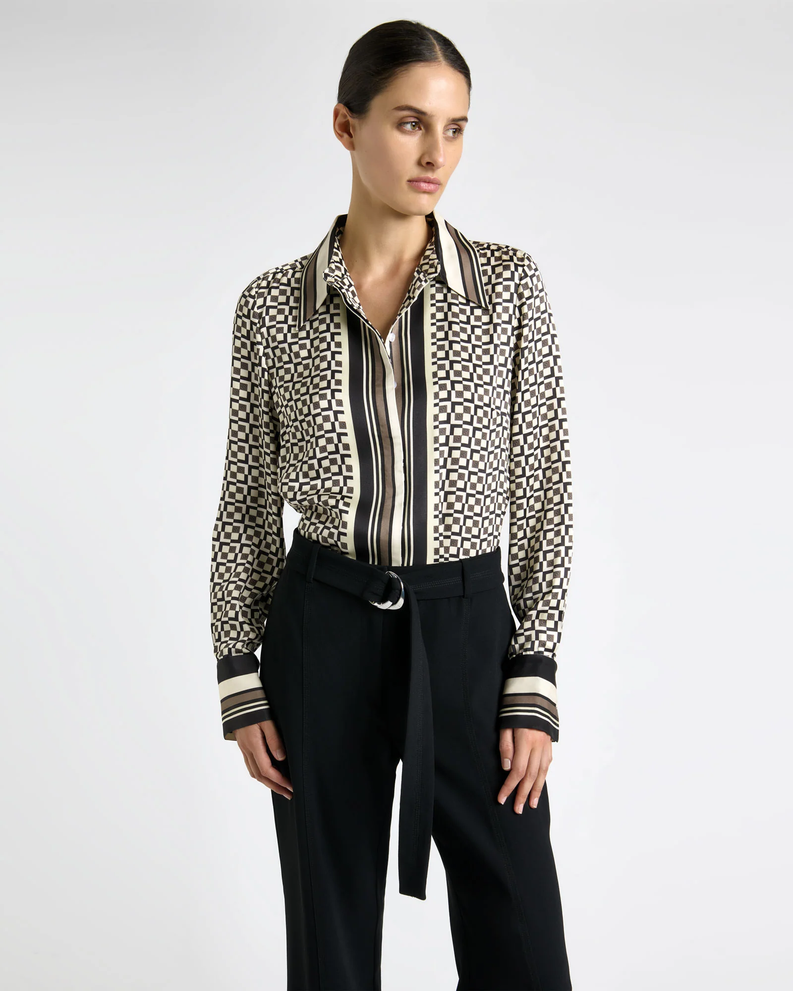 Monochrome Geo Long Sleeve Shirt