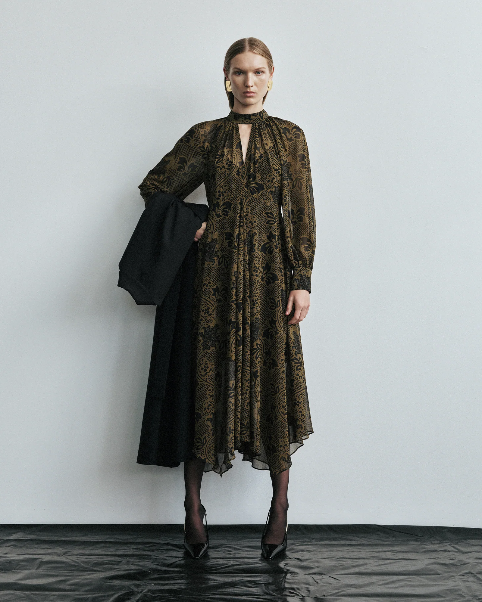 Lattice Chintz Floral Midi Dress