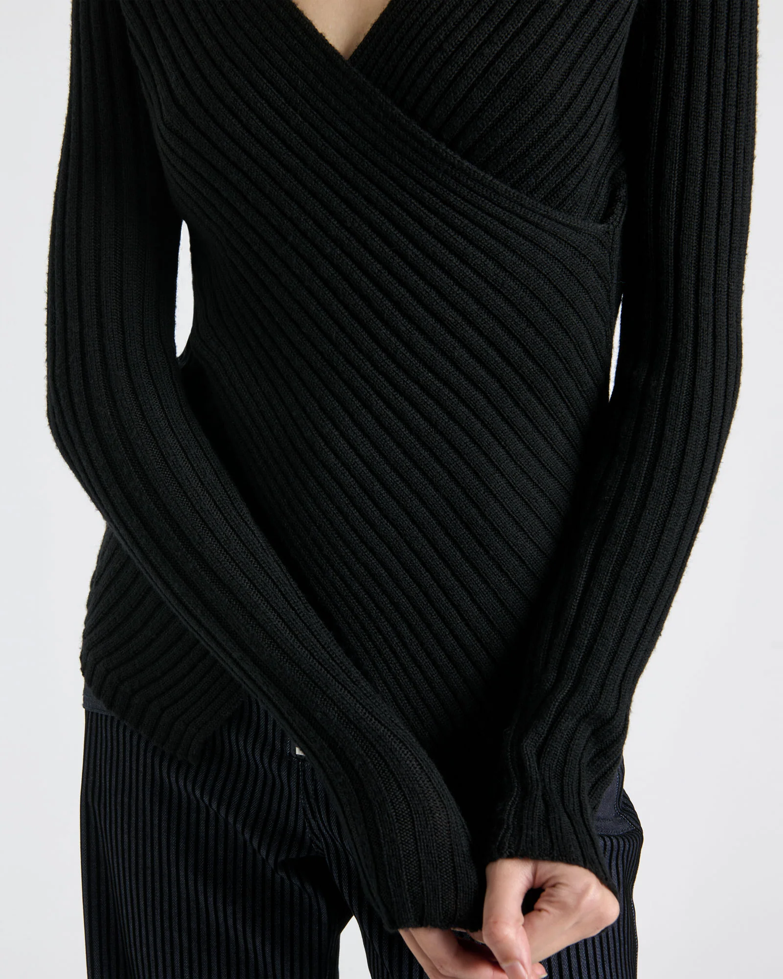 Wrap Front Merino Knit