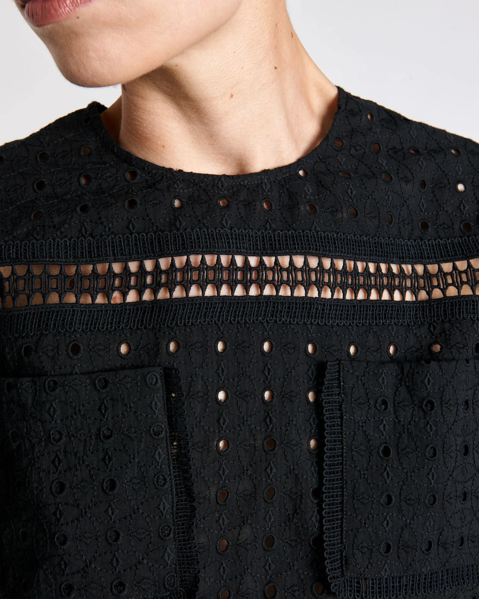 Cotton Geo Embroidery Top