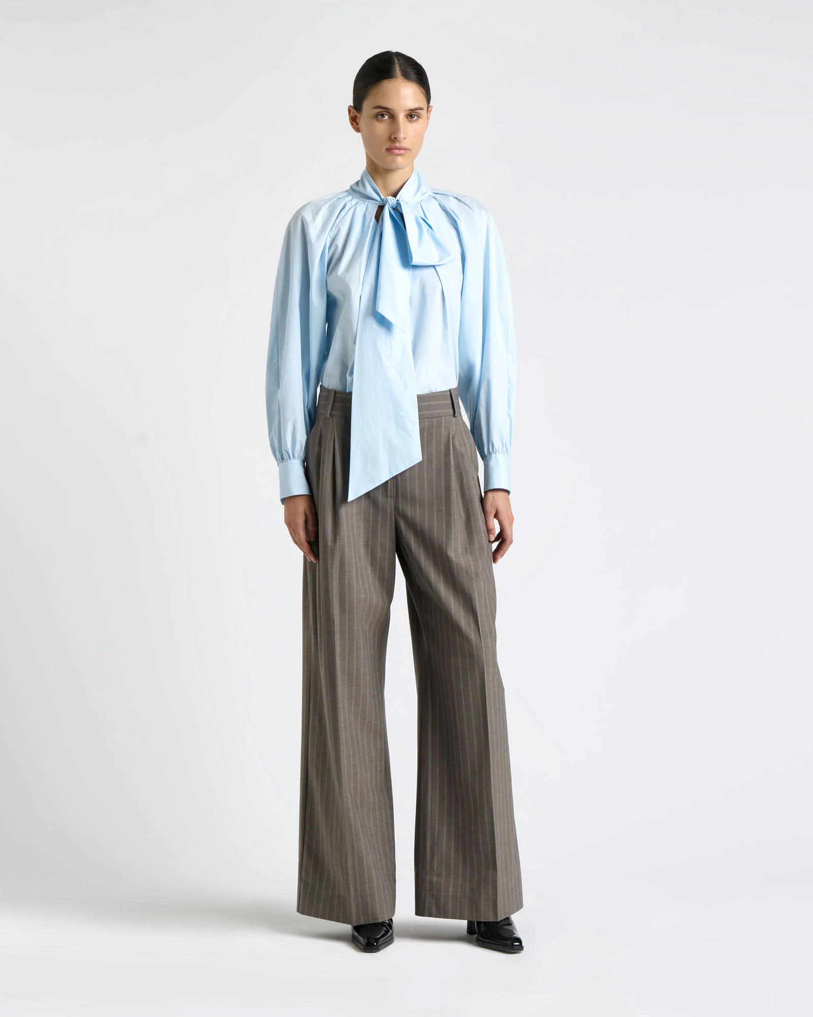 Good Earth Cotton Tie Neck Blouse