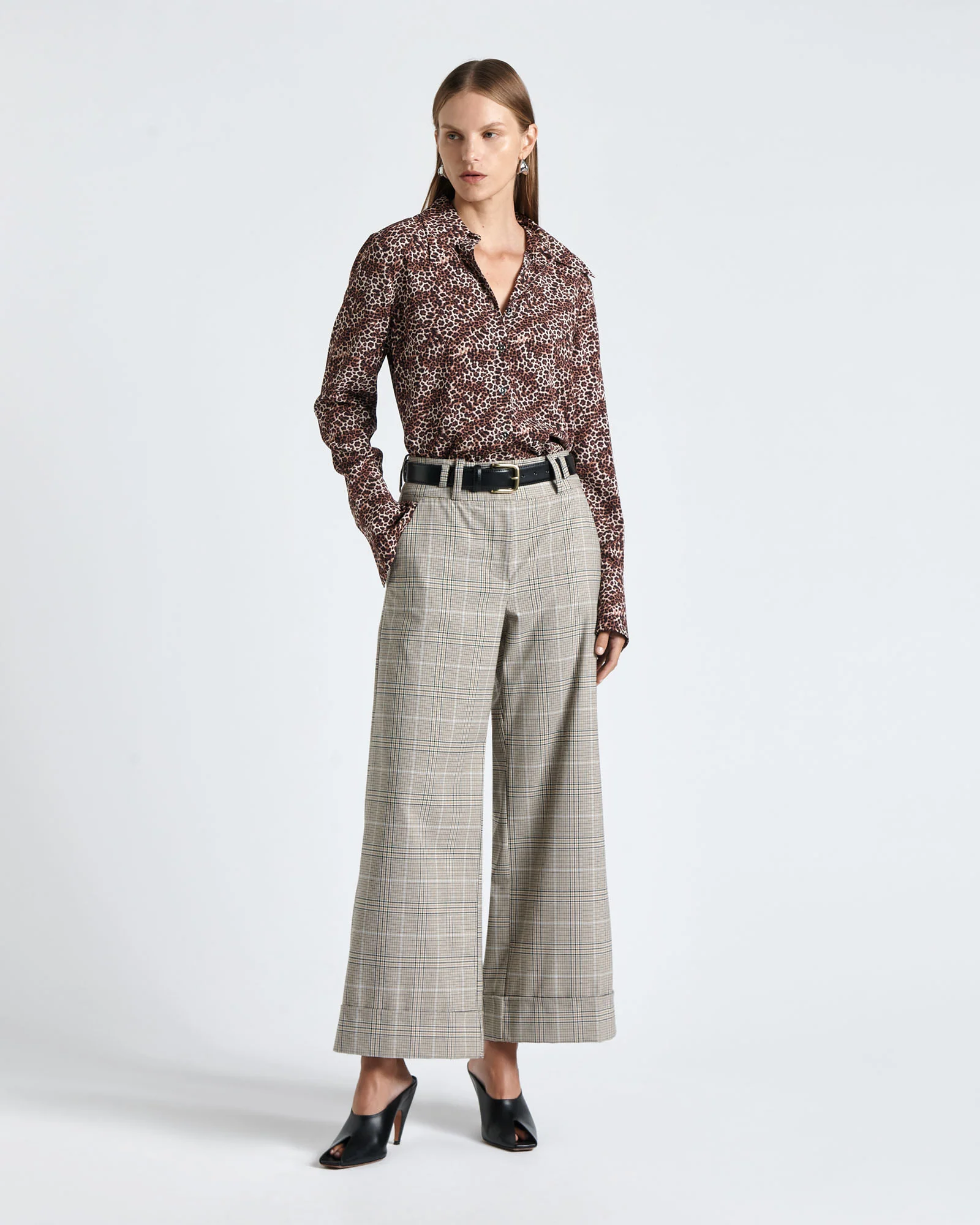 Leopard Viscose Fitted Shirt