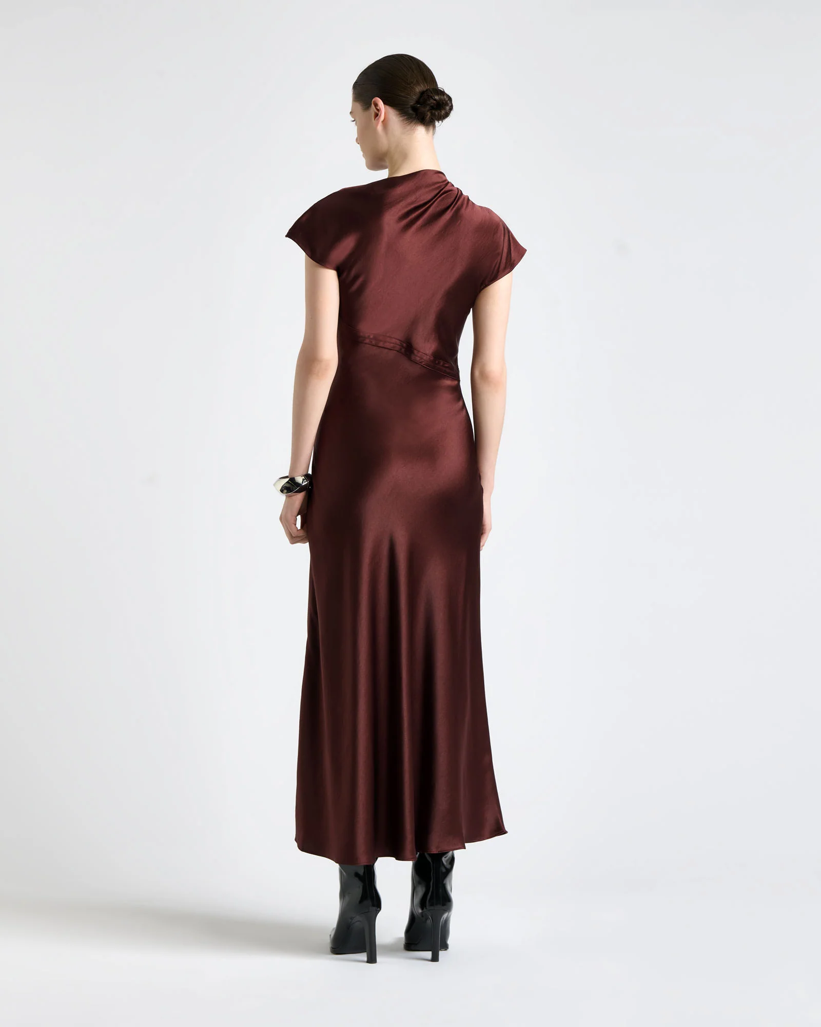 Satin Bind Detail Midi Dress