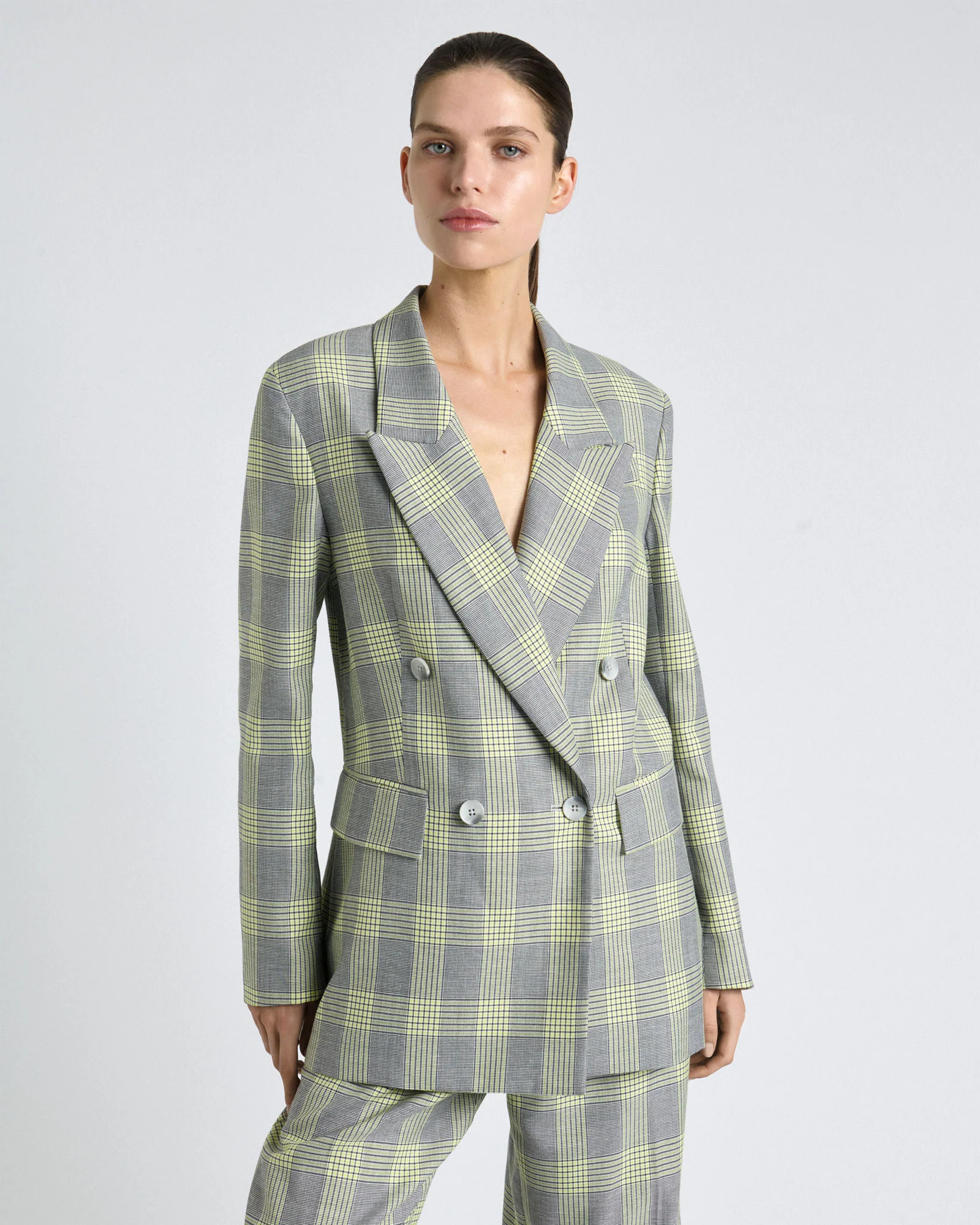 Soft Lime Check Blazer