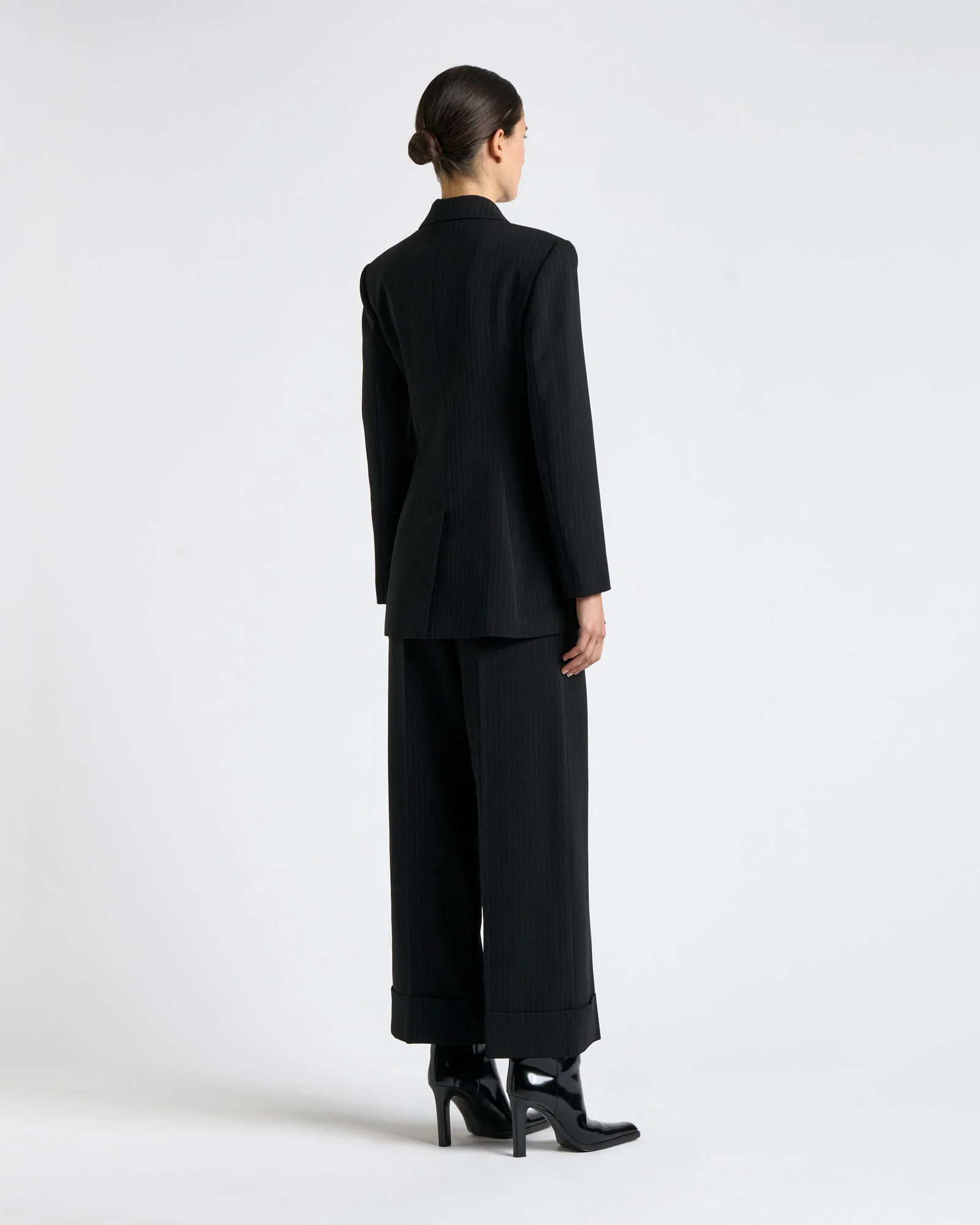 Acetate Pinstripe Cropped Pant