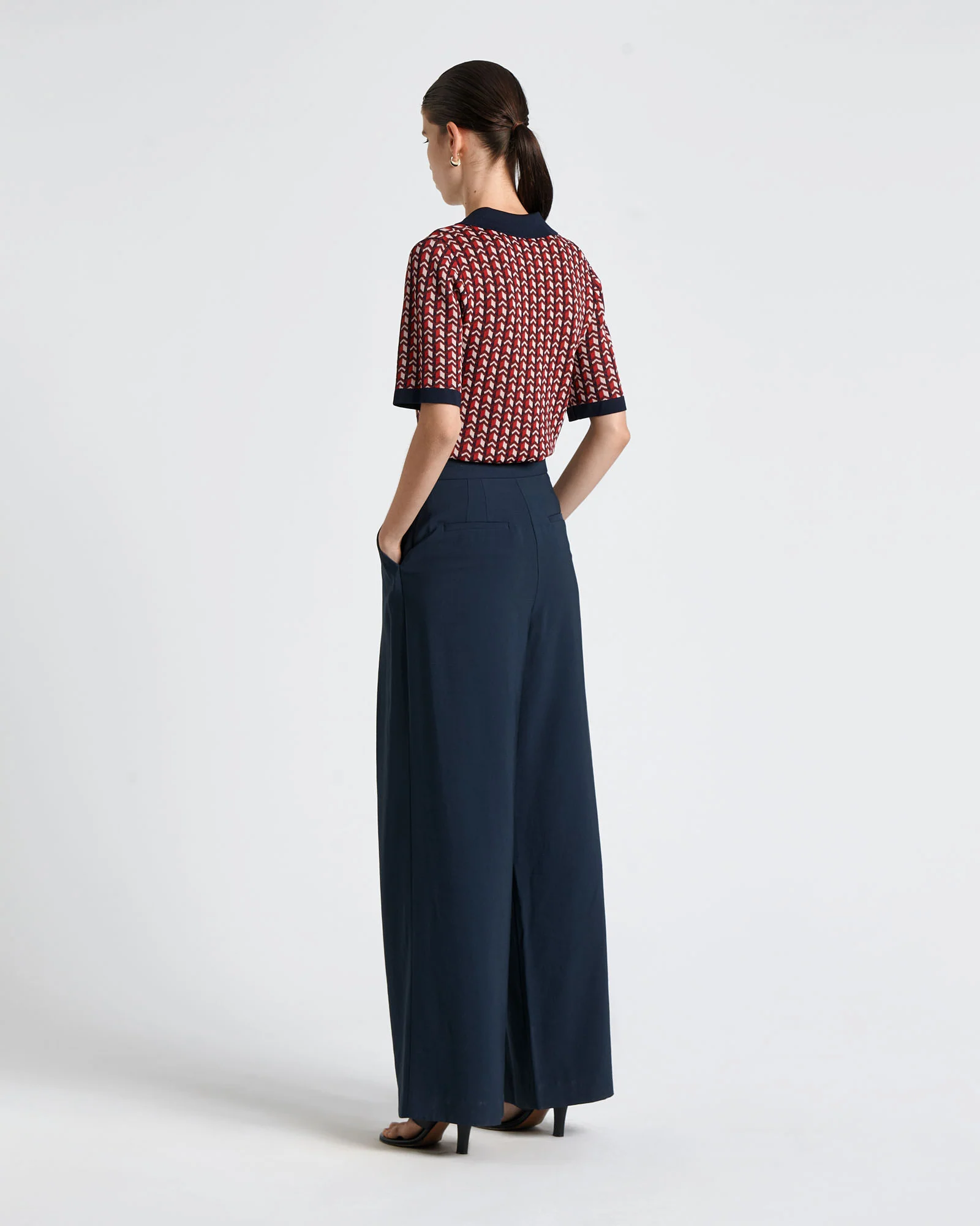 Geo Jacquard Polo Top