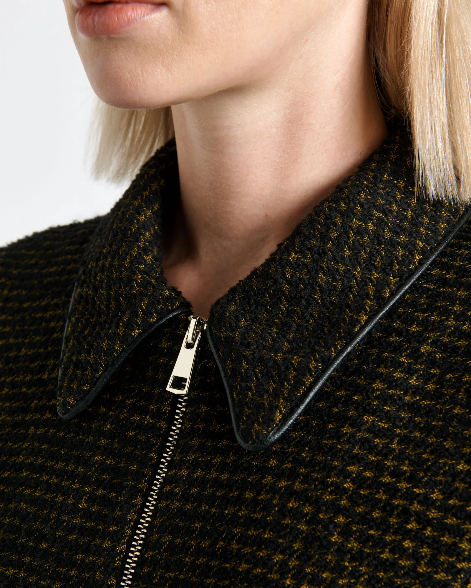 Houndstooth Boucle Mini Dress