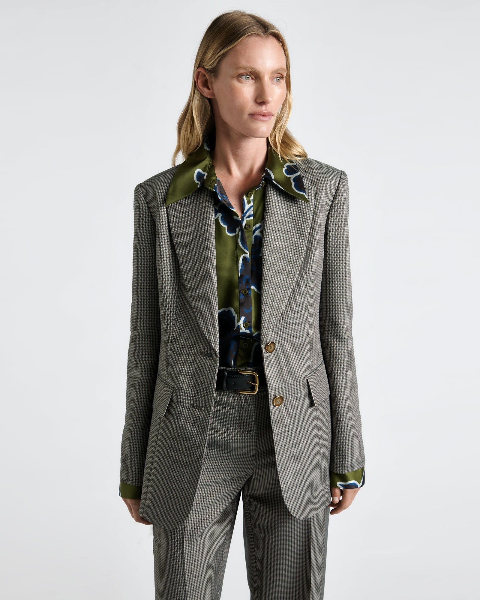 European Micro Check Blazer