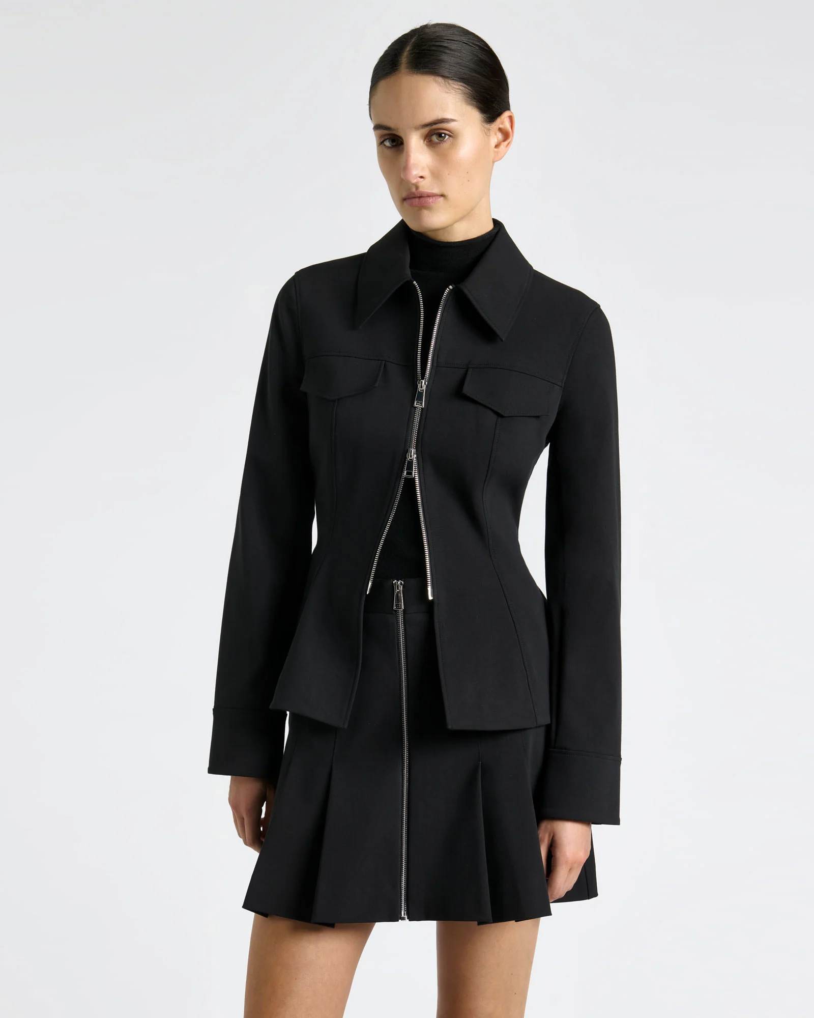 European Stretch Cotton Zip Jacket