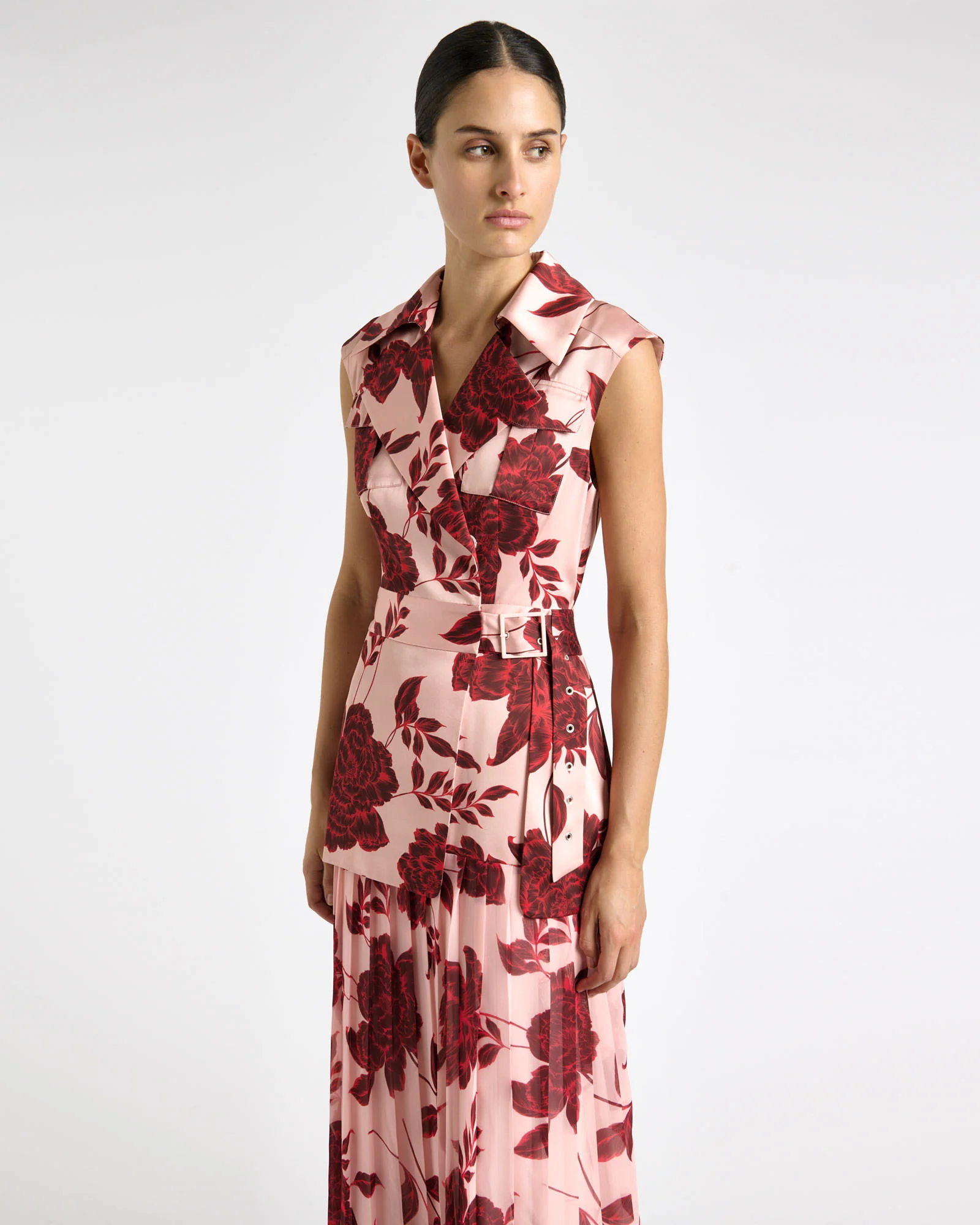 Amour Floral Pleated Maxi Dress