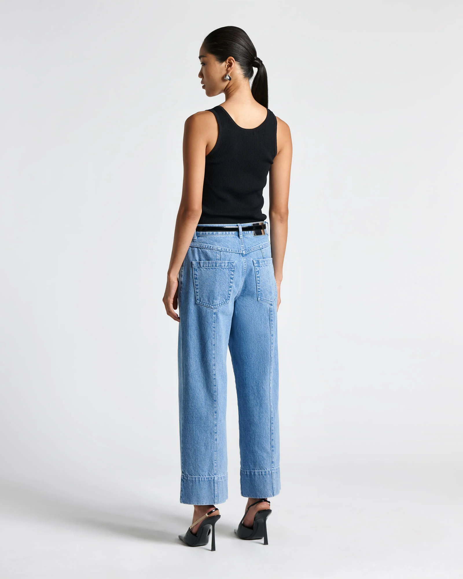 Washed Indigo Cropped Jean