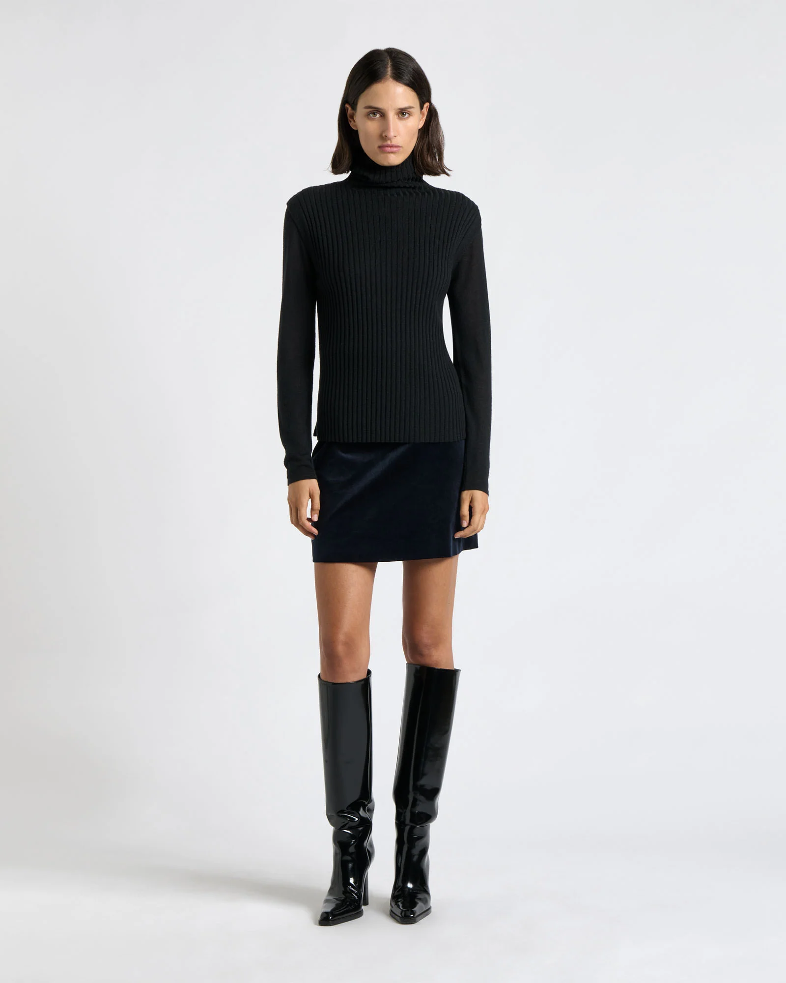 Stretch Velvet Mini Skirt